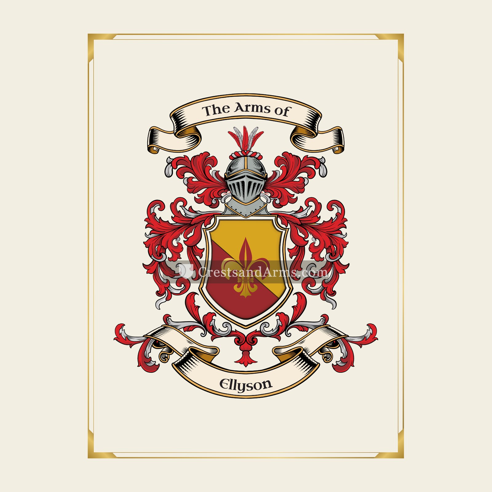With gold border
