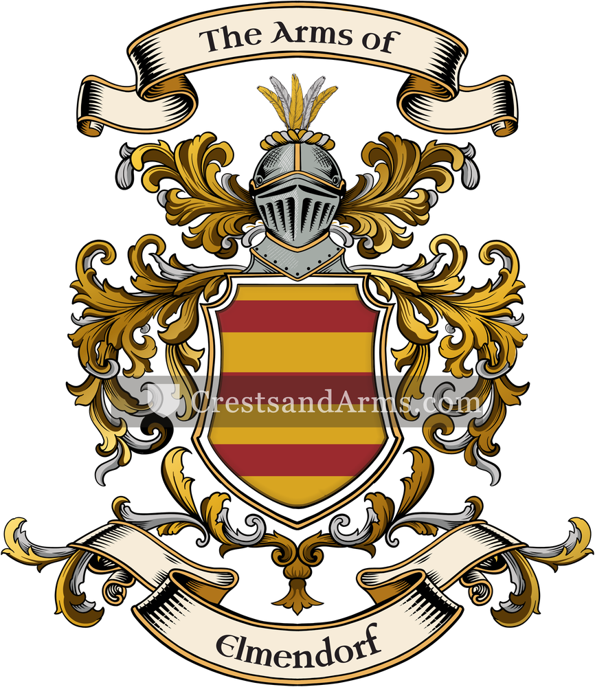 The Elmendorf coat of arms, drawn from the recorded blazon
