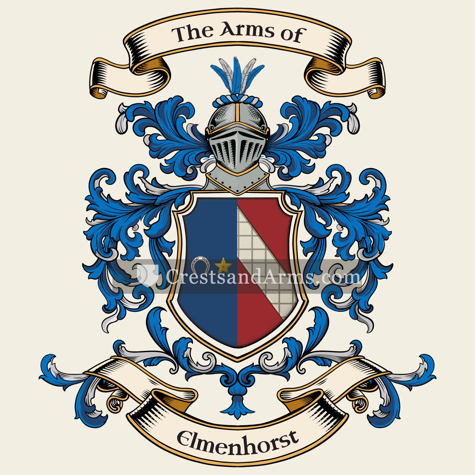 The Elmenhorst coat of arms, drawn from the recorded blazon