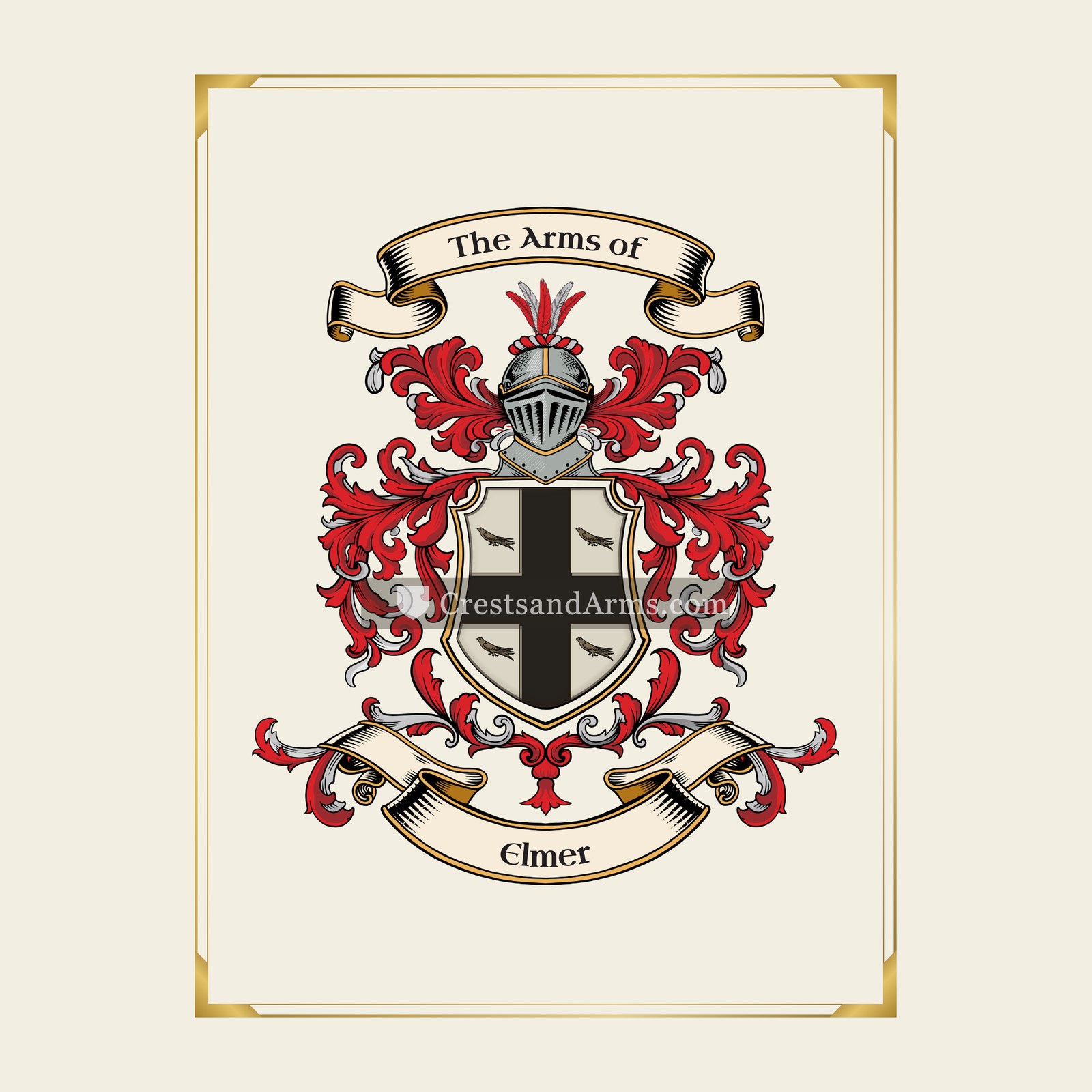 With gold border