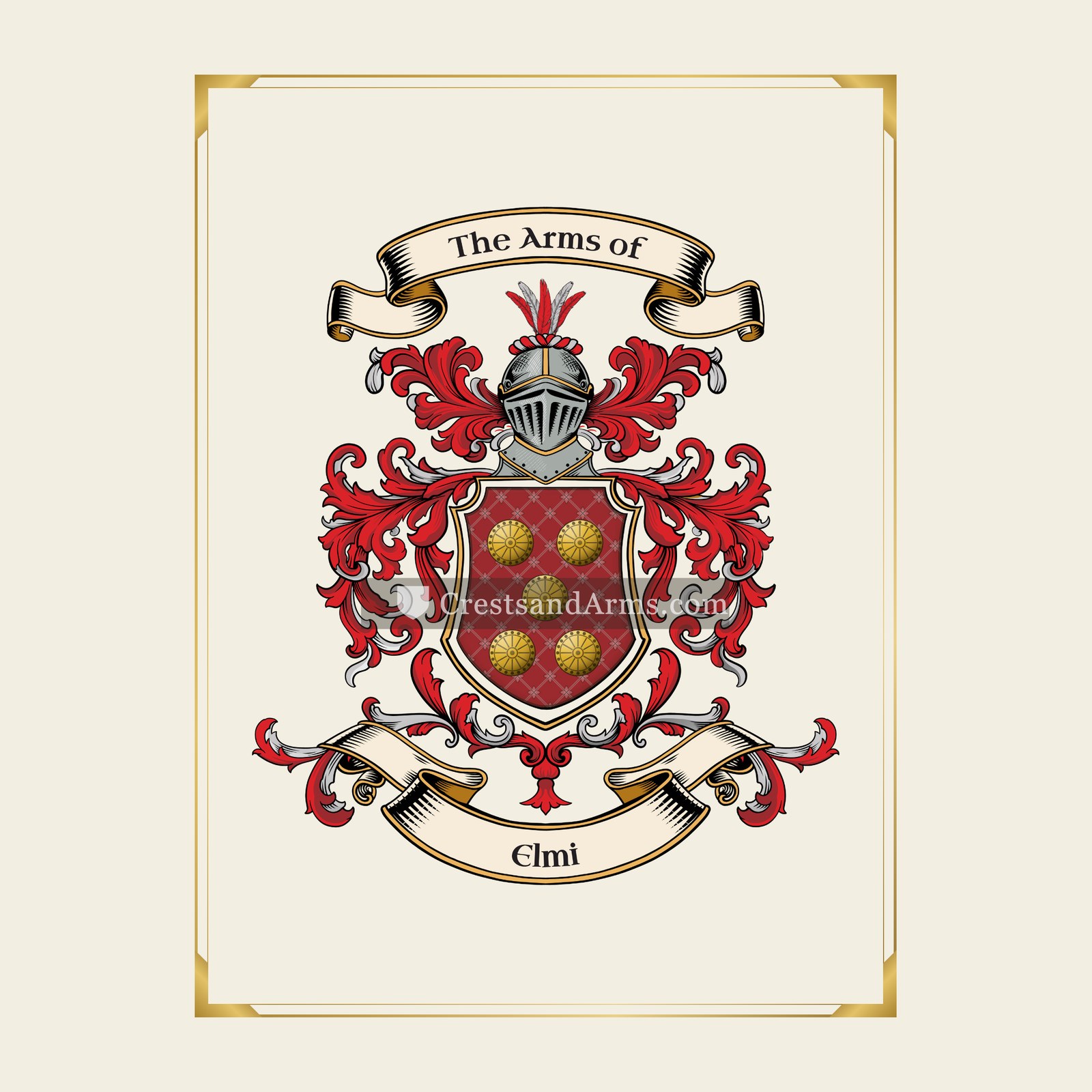 With gold border
