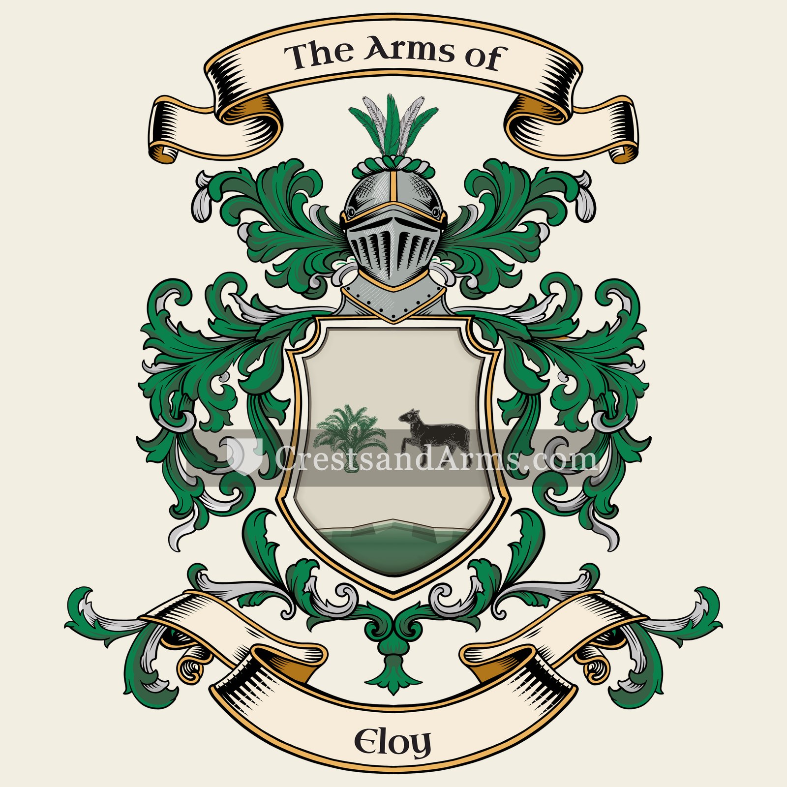 The Eloy coat of arms, drawn from the recorded blazon