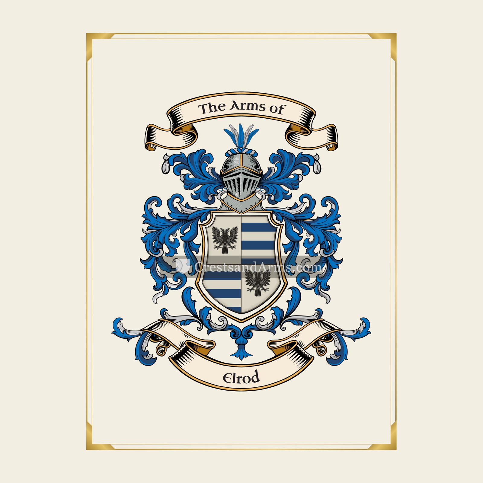 With gold border