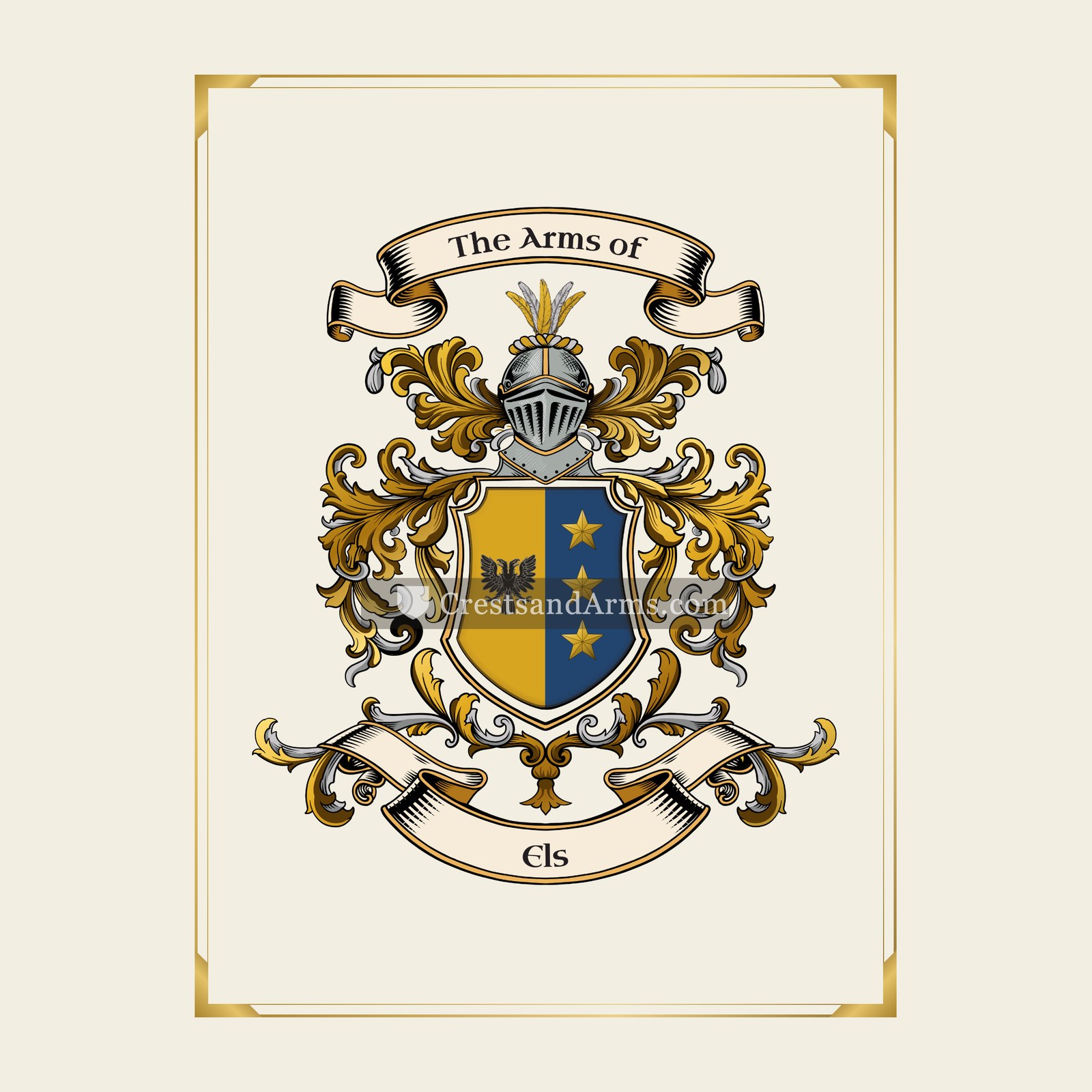 With gold border