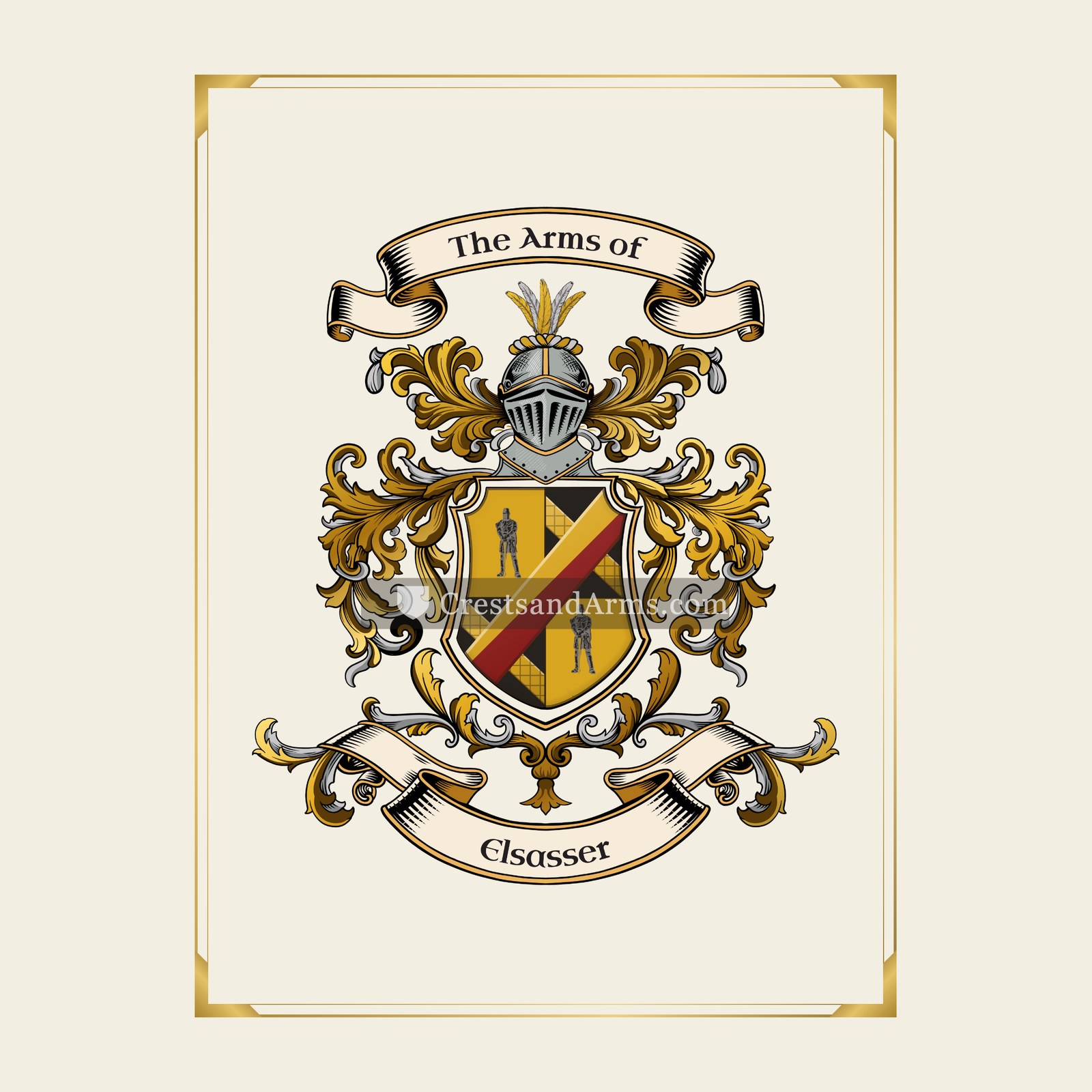 With gold border