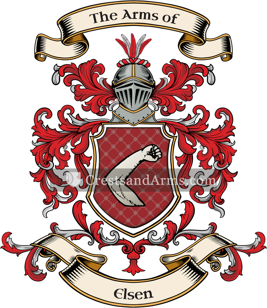 The Elsen coat of arms, drawn from the recorded blazon