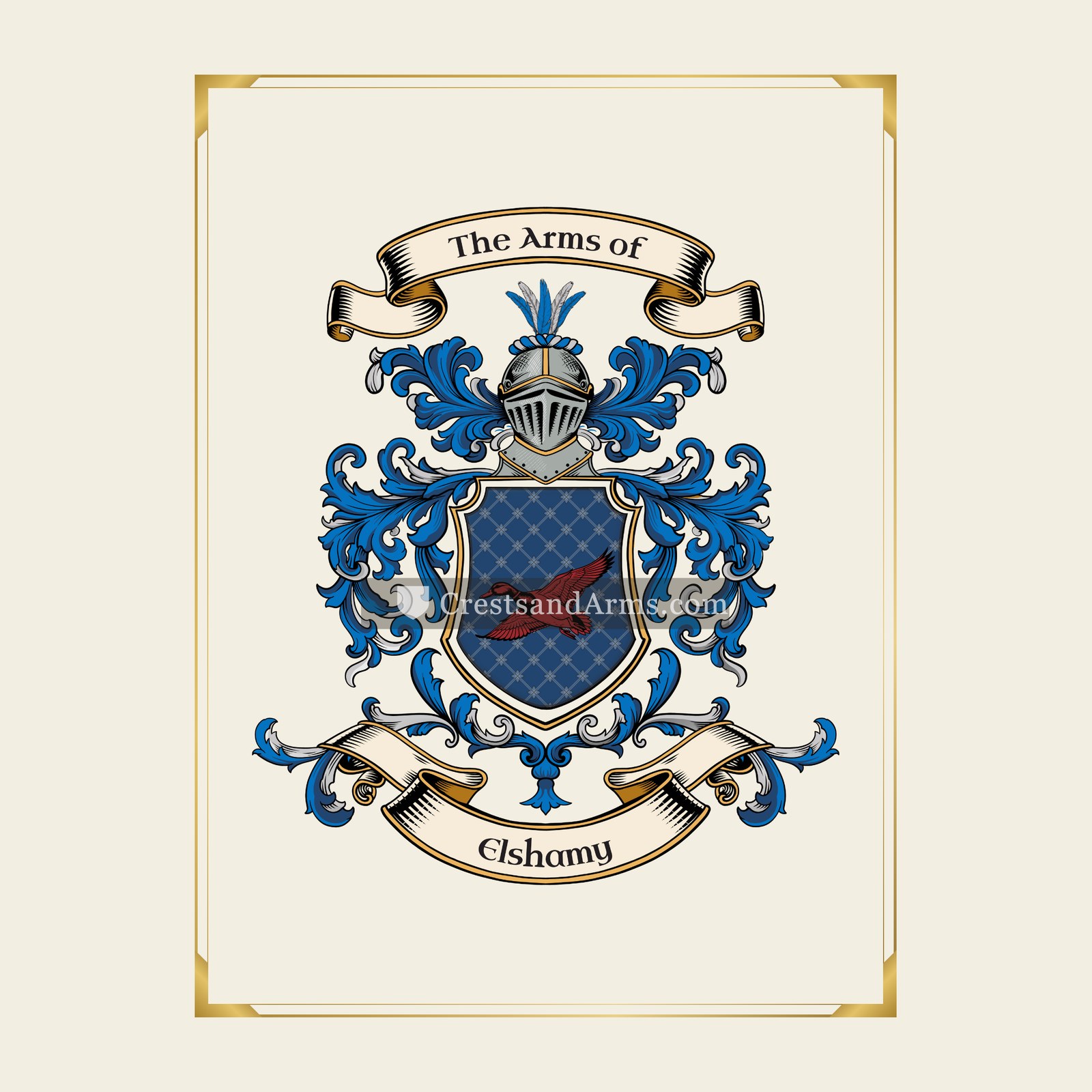 With gold border
