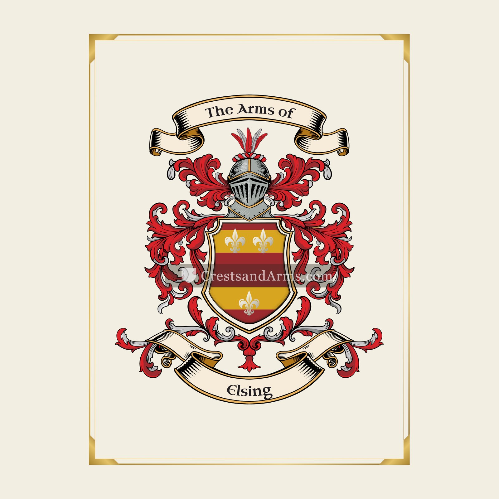 With gold border
