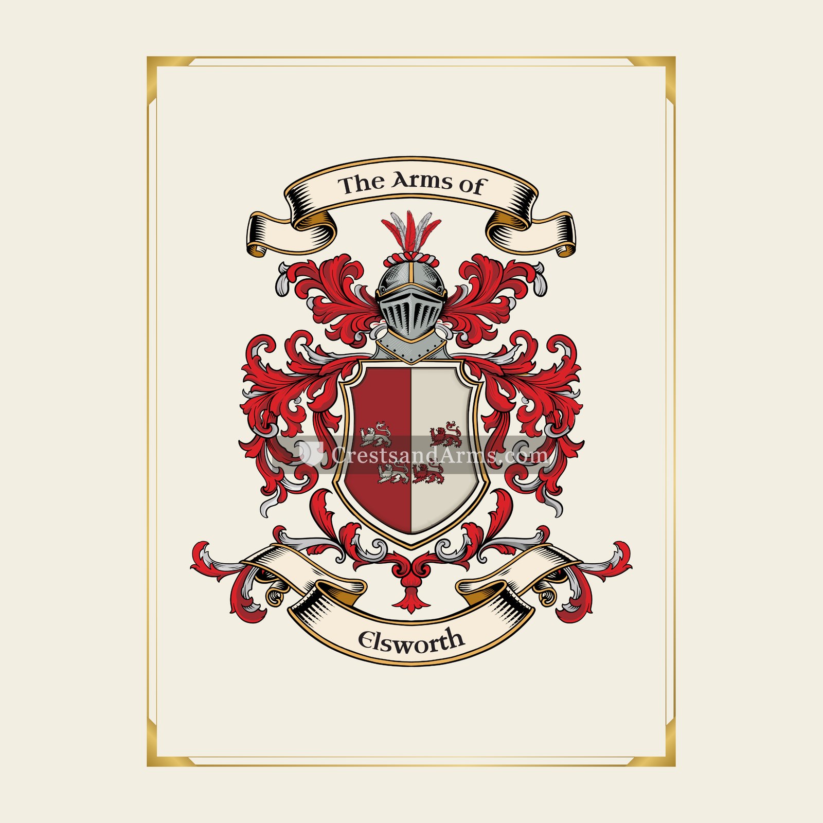 With gold border