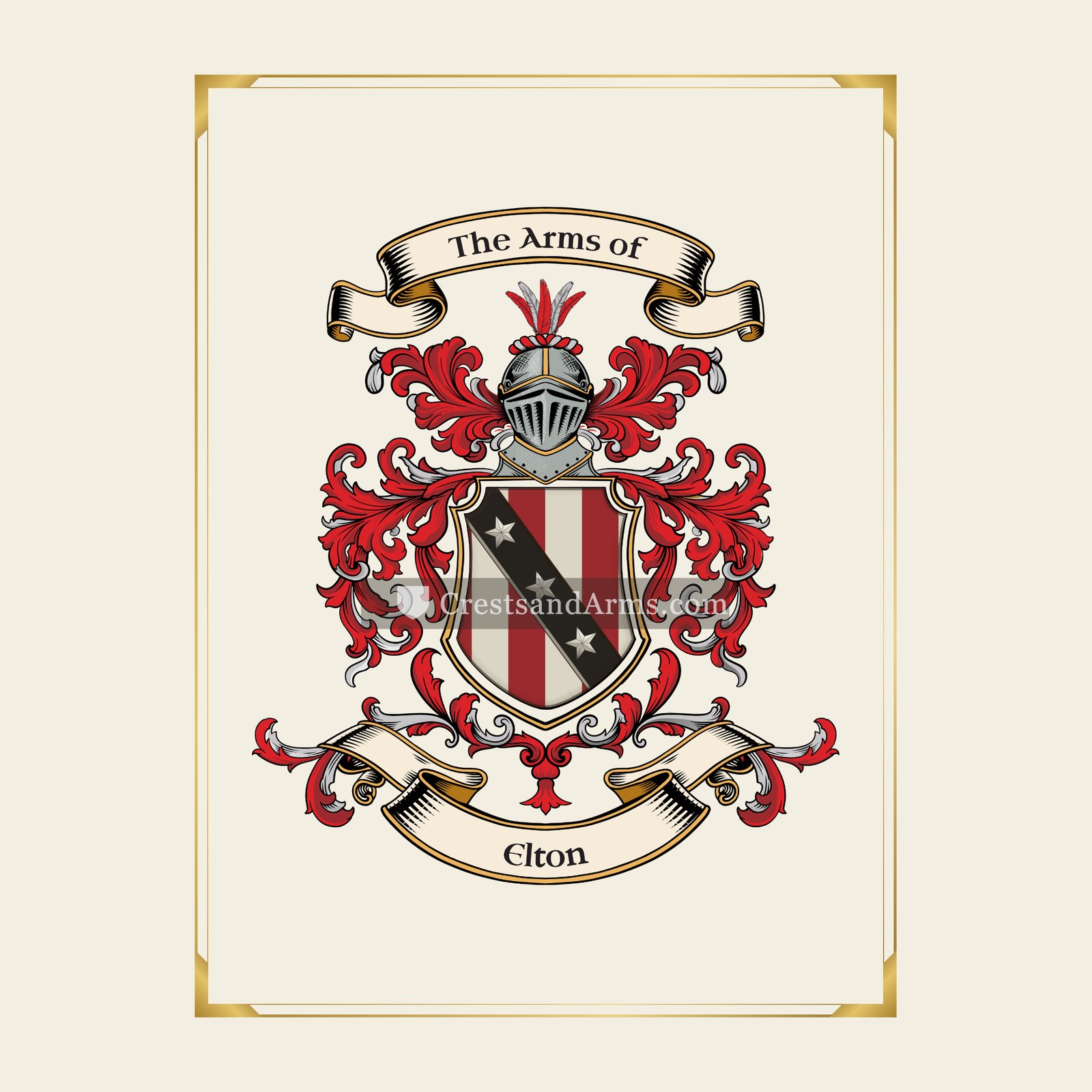 With gold border