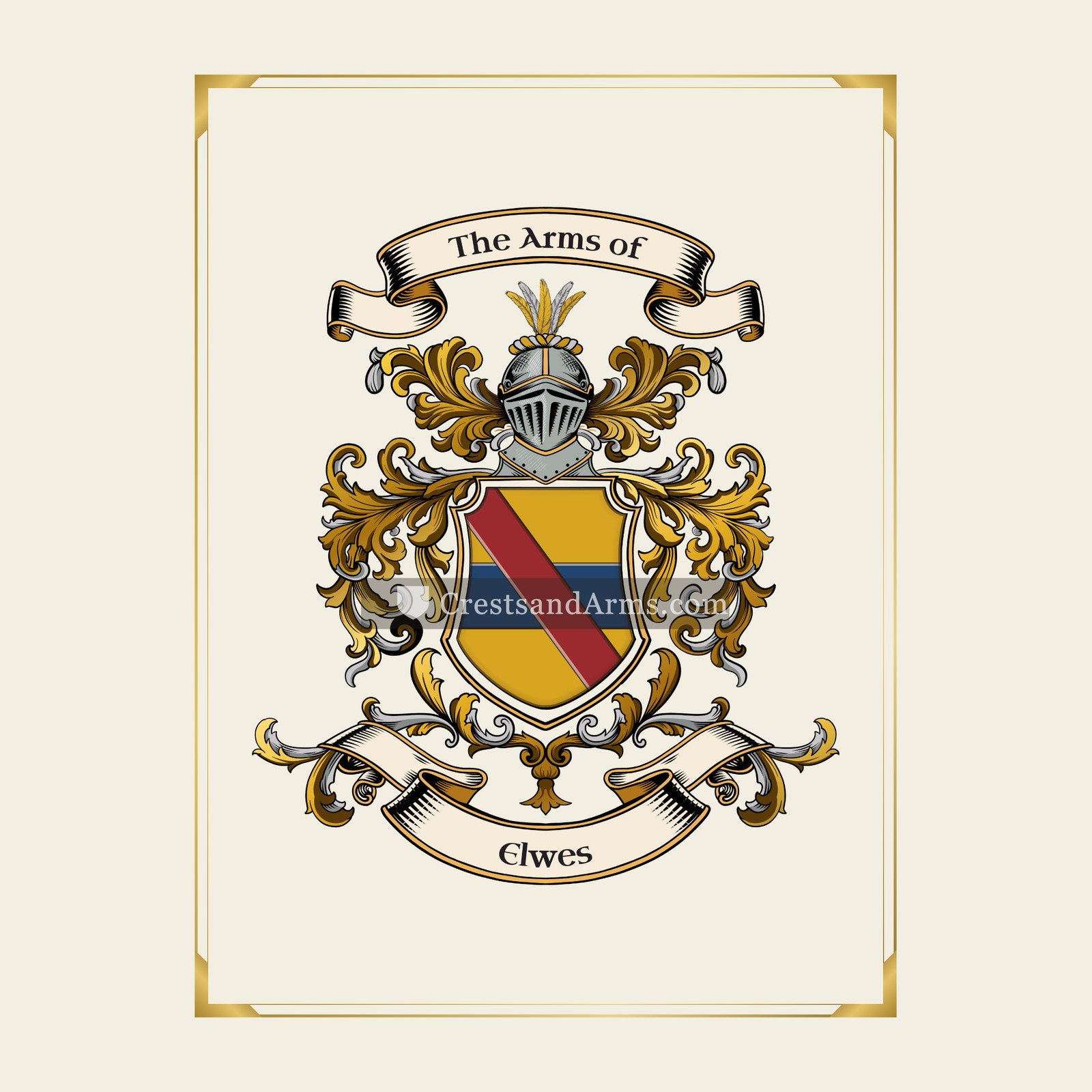 With gold border