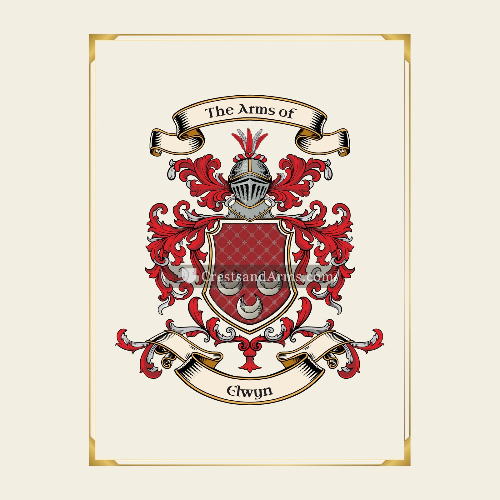 With gold border