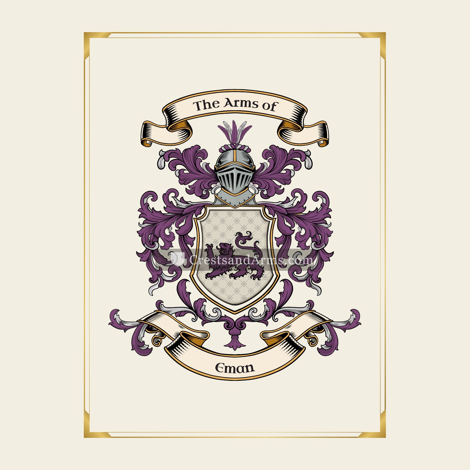 With gold border