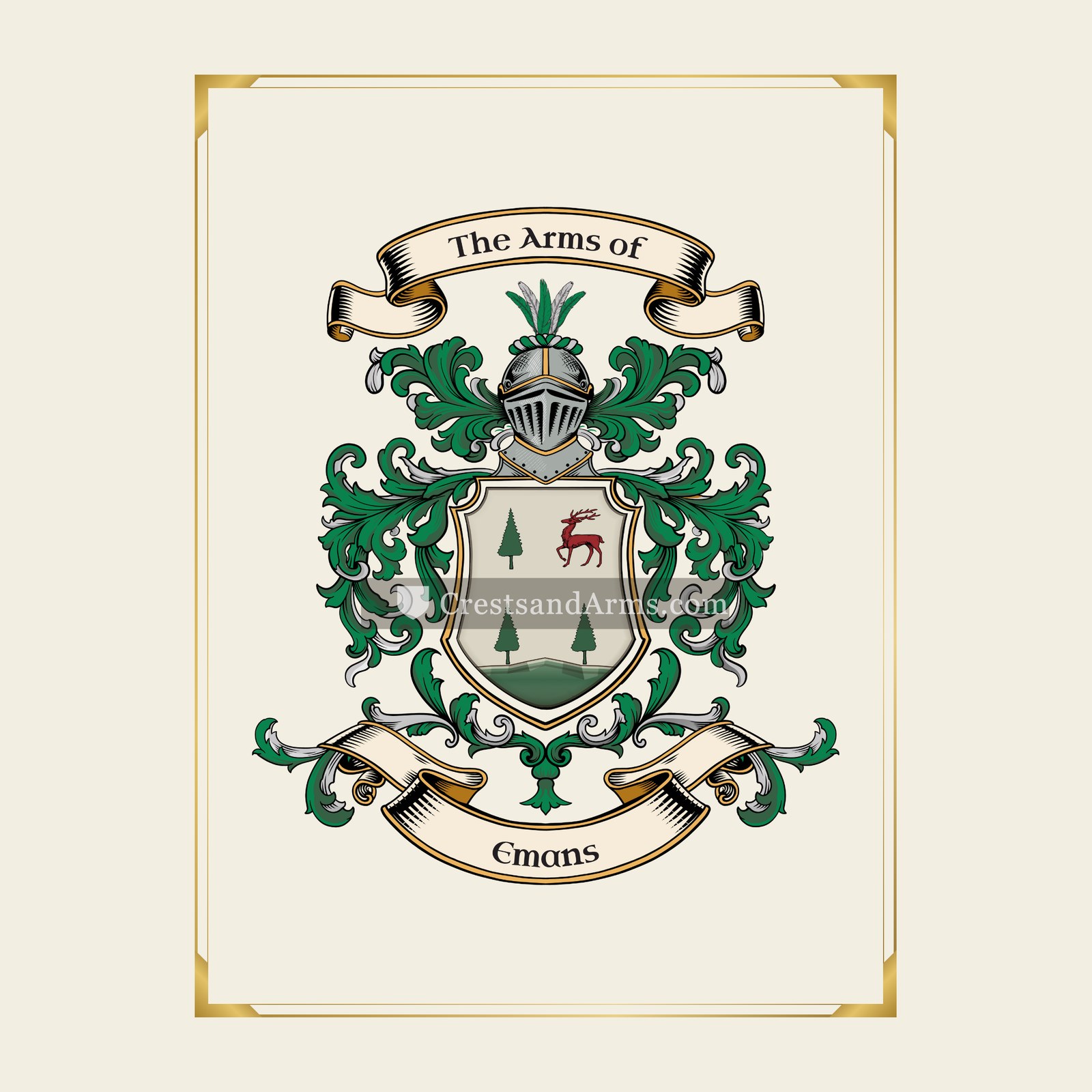 With gold border