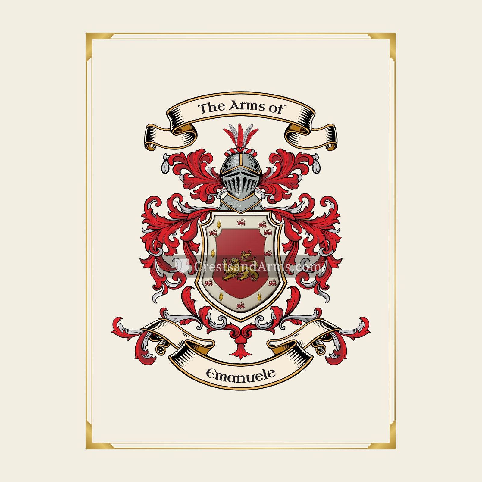 With gold border
