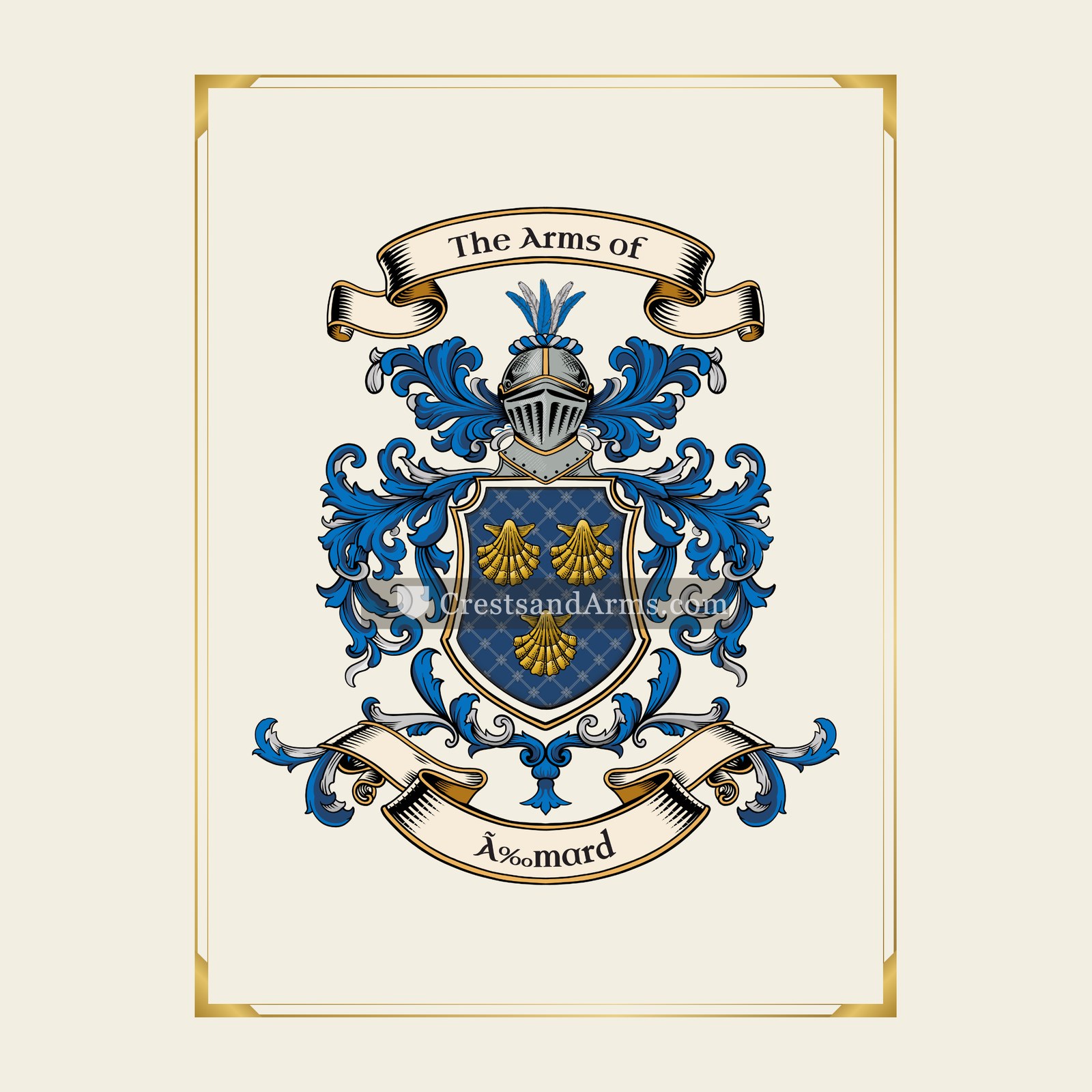 With gold border