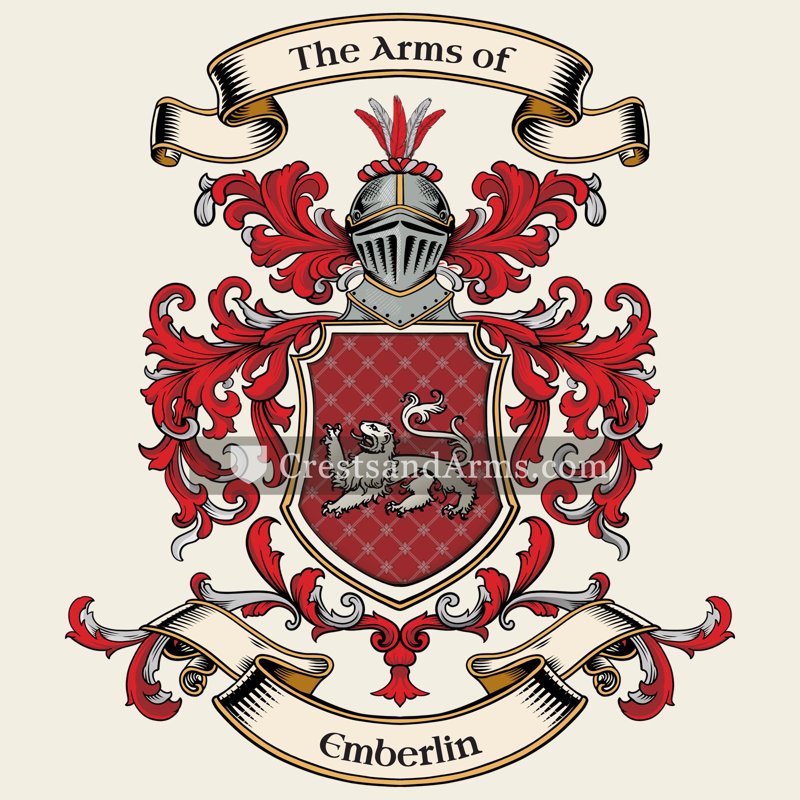 The Emberlin coat of arms, drawn from the recorded blazon