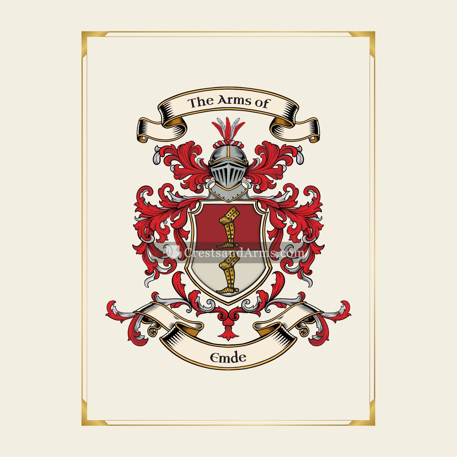 With gold border