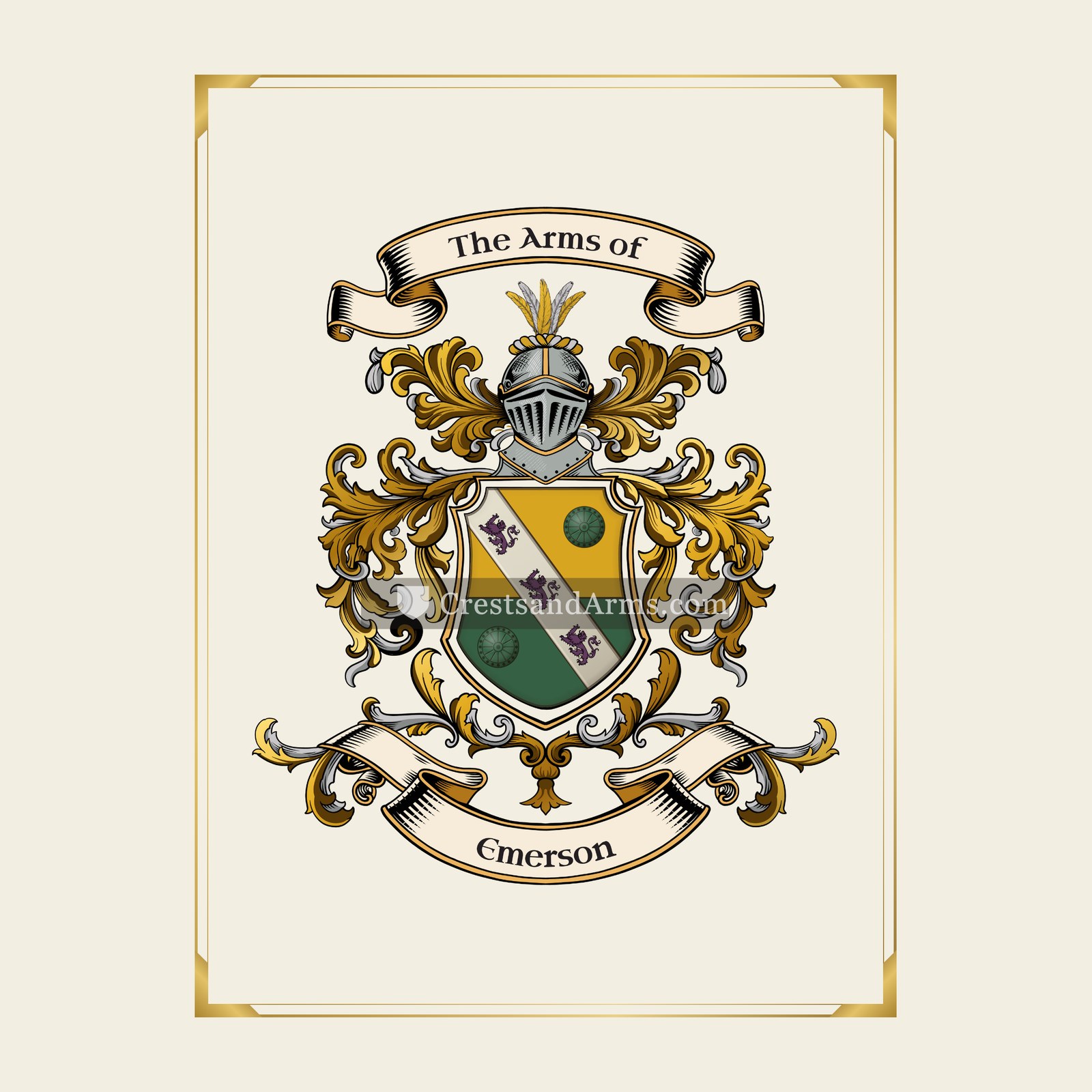 With gold border