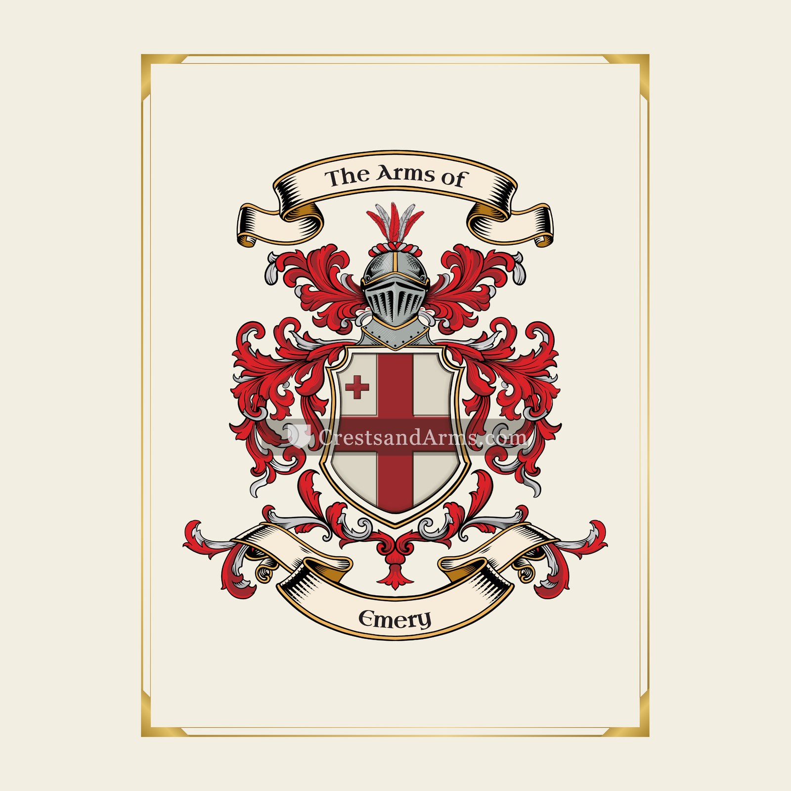 With gold border