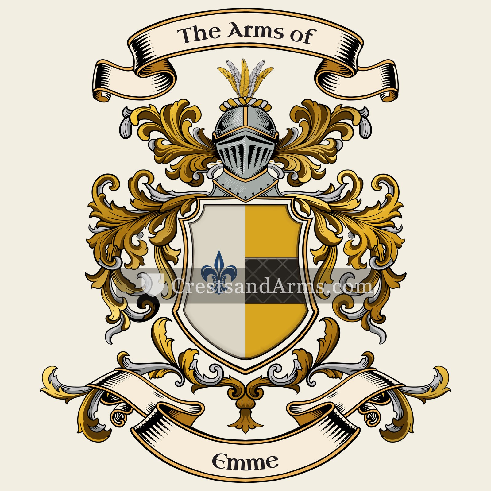 The Emme coat of arms, drawn from the recorded blazon