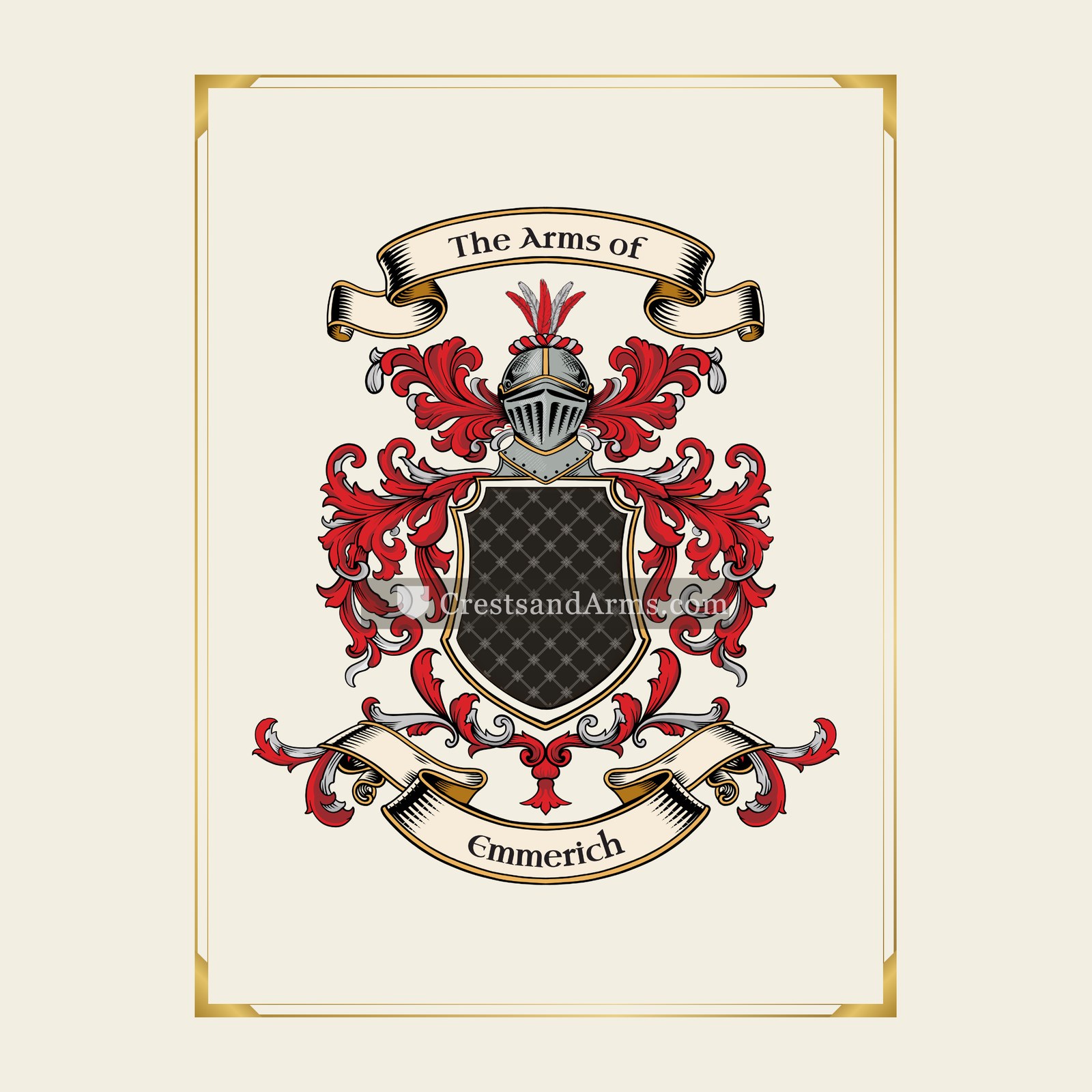 With gold border