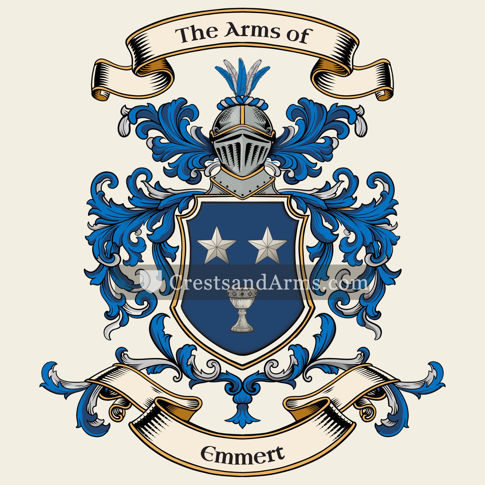 The Emmert coat of arms, drawn from the recorded blazon