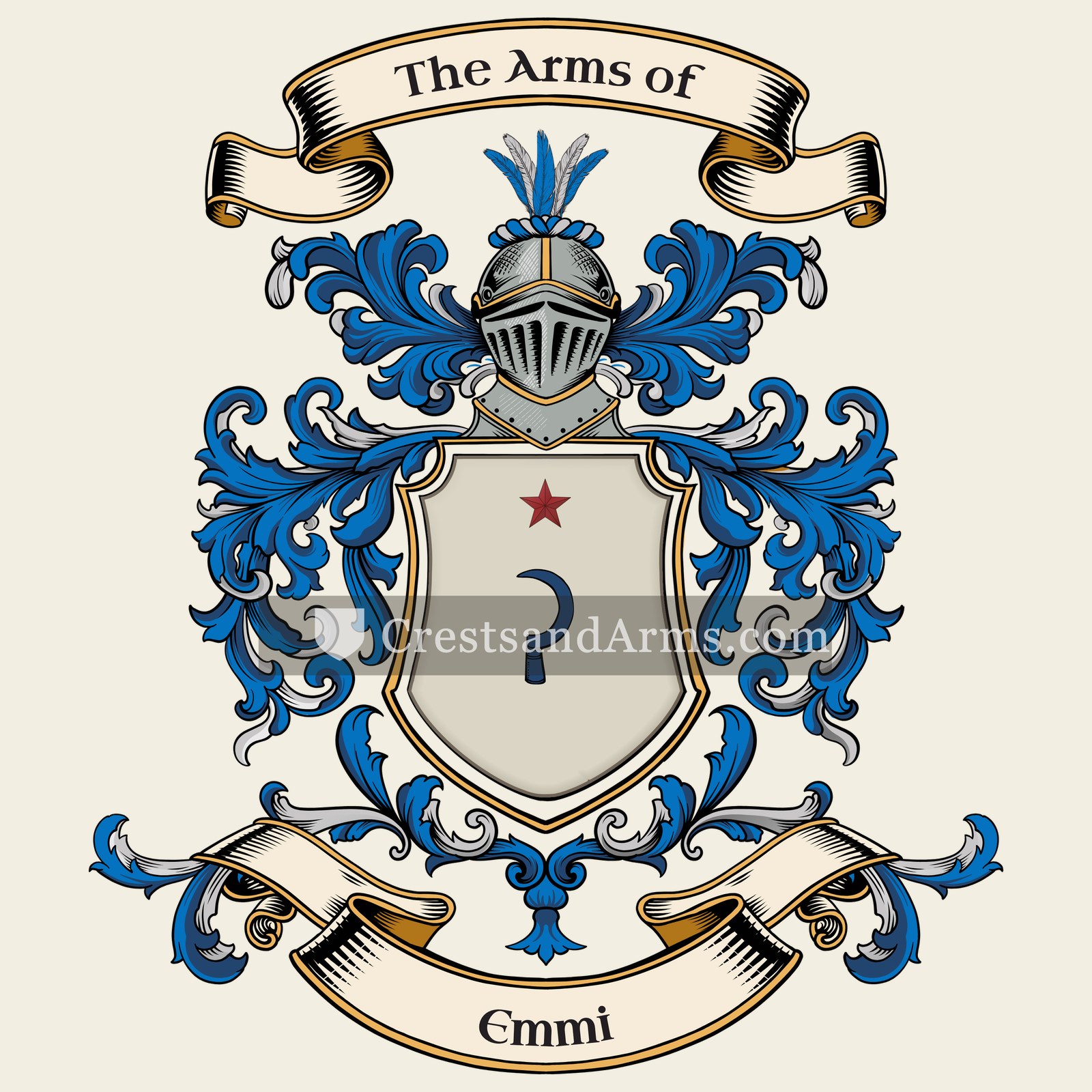 The Emmi coat of arms, drawn from the recorded blazon