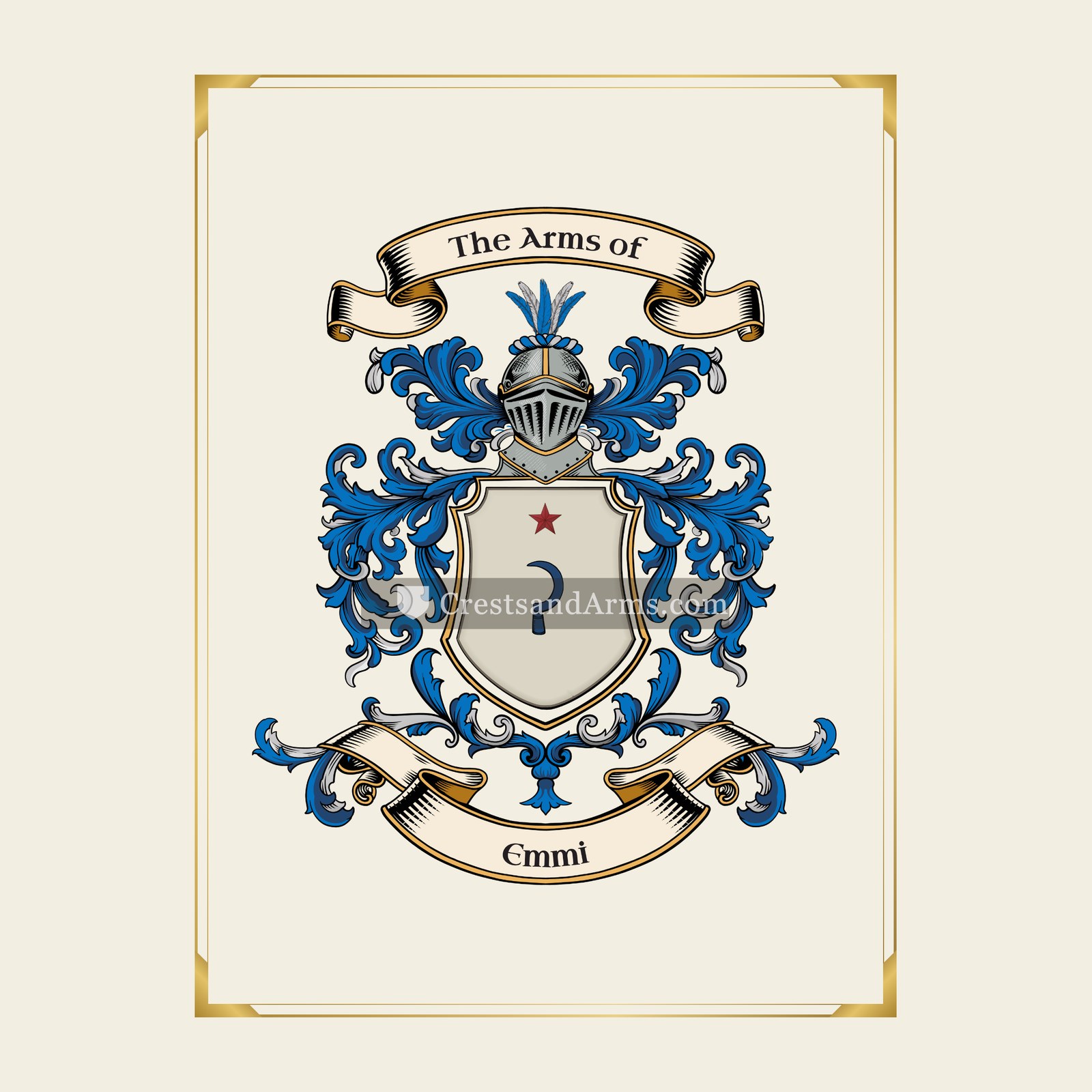 With gold border