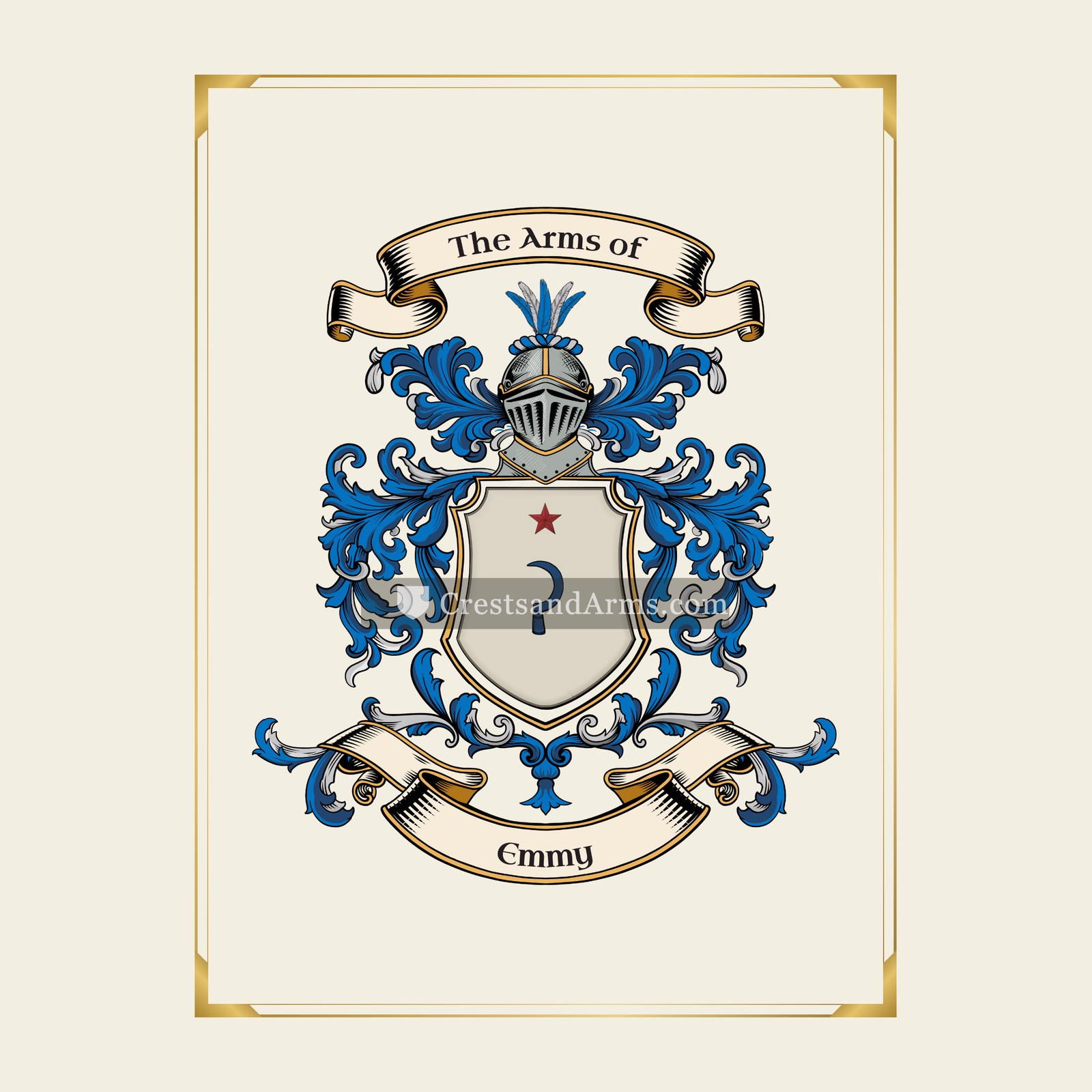 With gold border