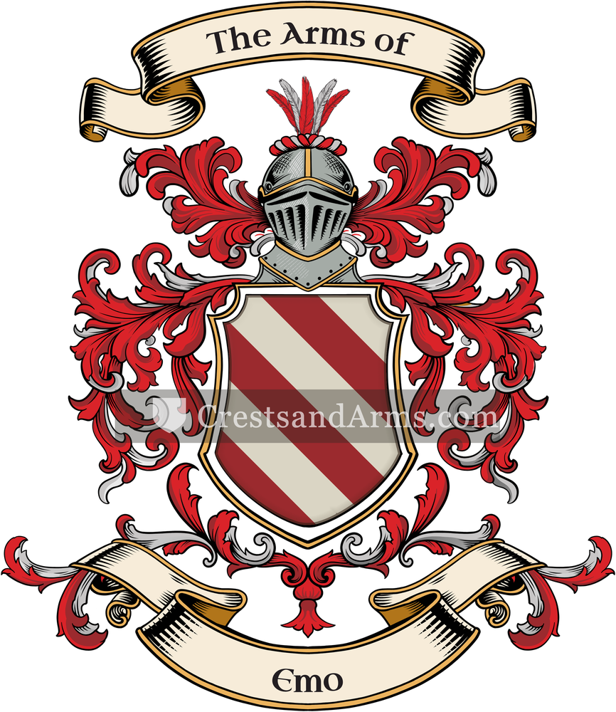 The Emo coat of arms, drawn from the recorded blazon