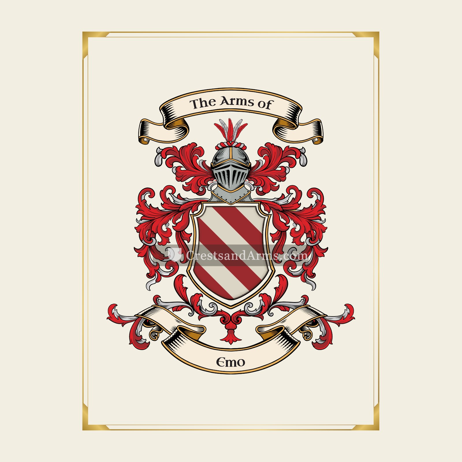 With gold border