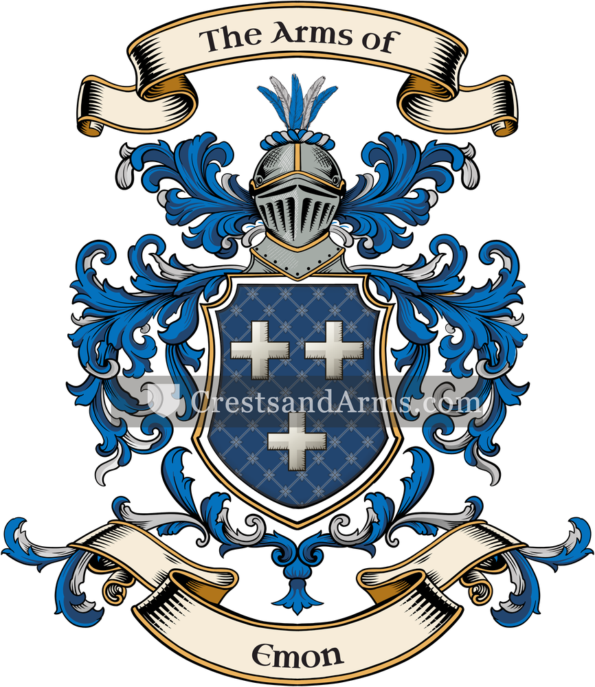 The Emon coat of arms, drawn from the recorded blazon