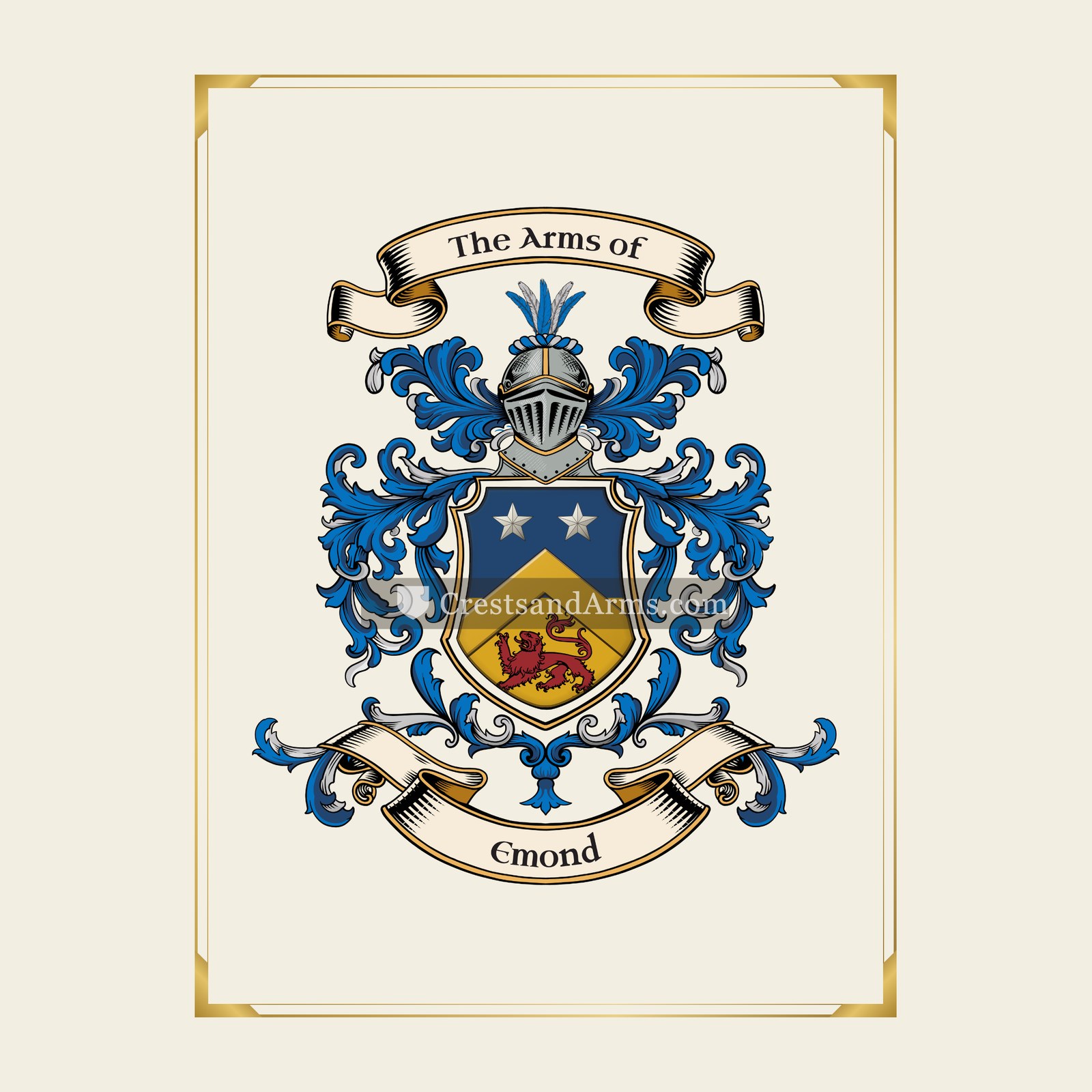 With gold border