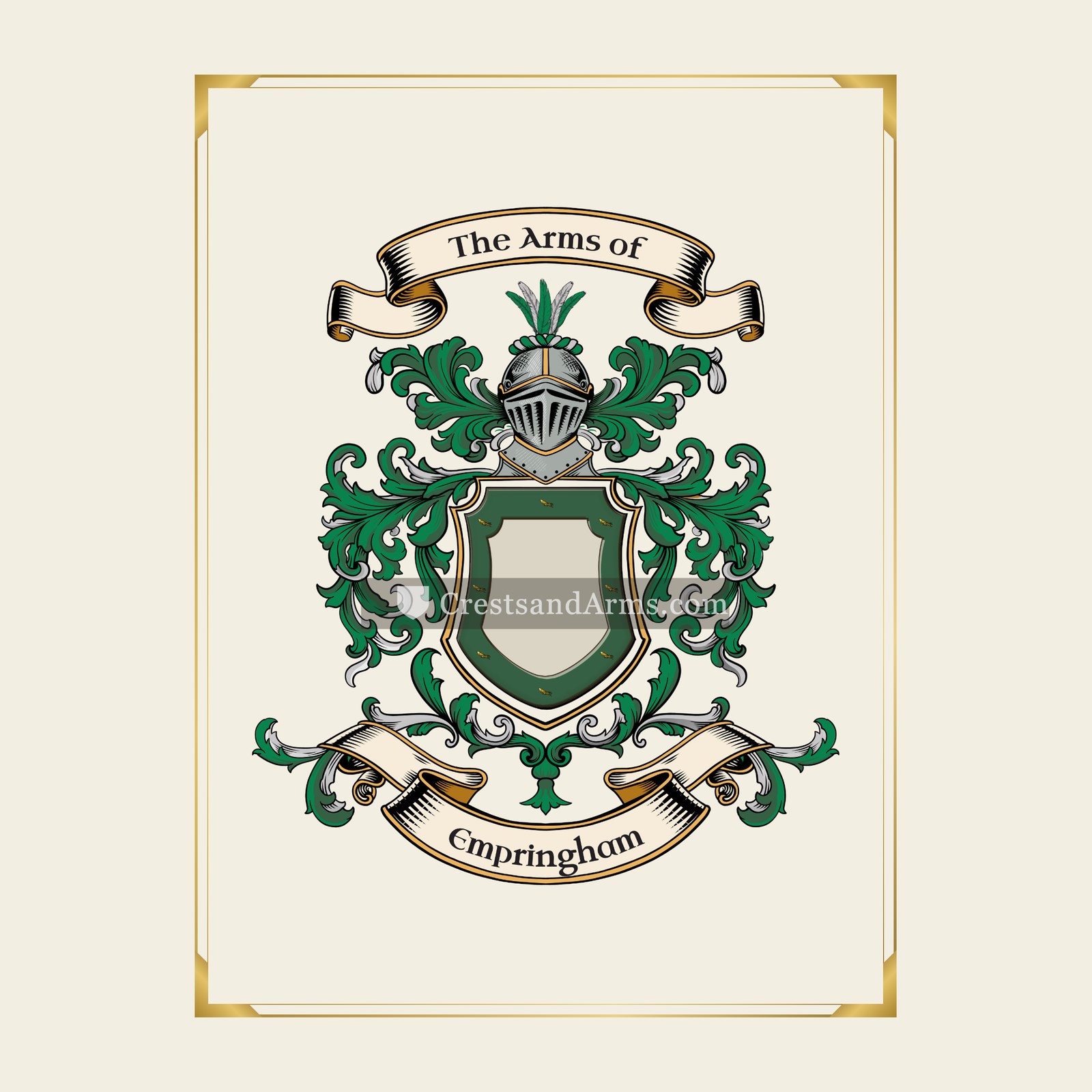 With gold border