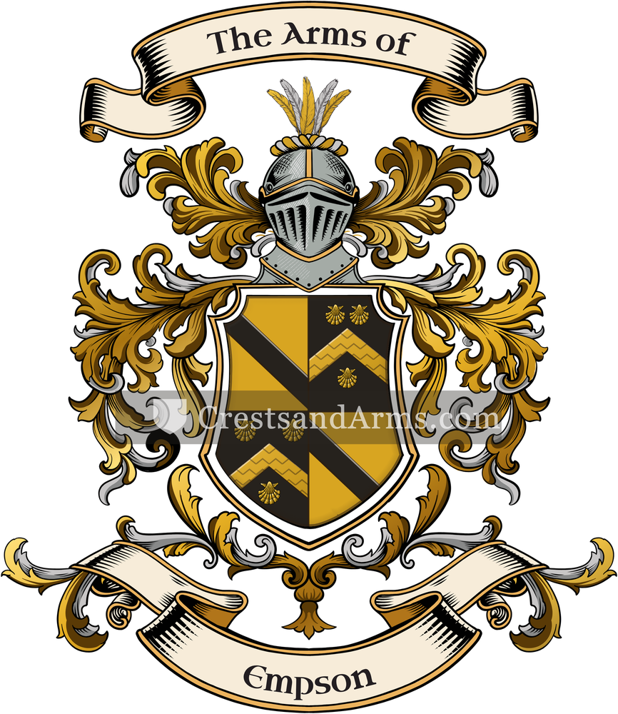 The Empson coat of arms, drawn from the recorded blazon