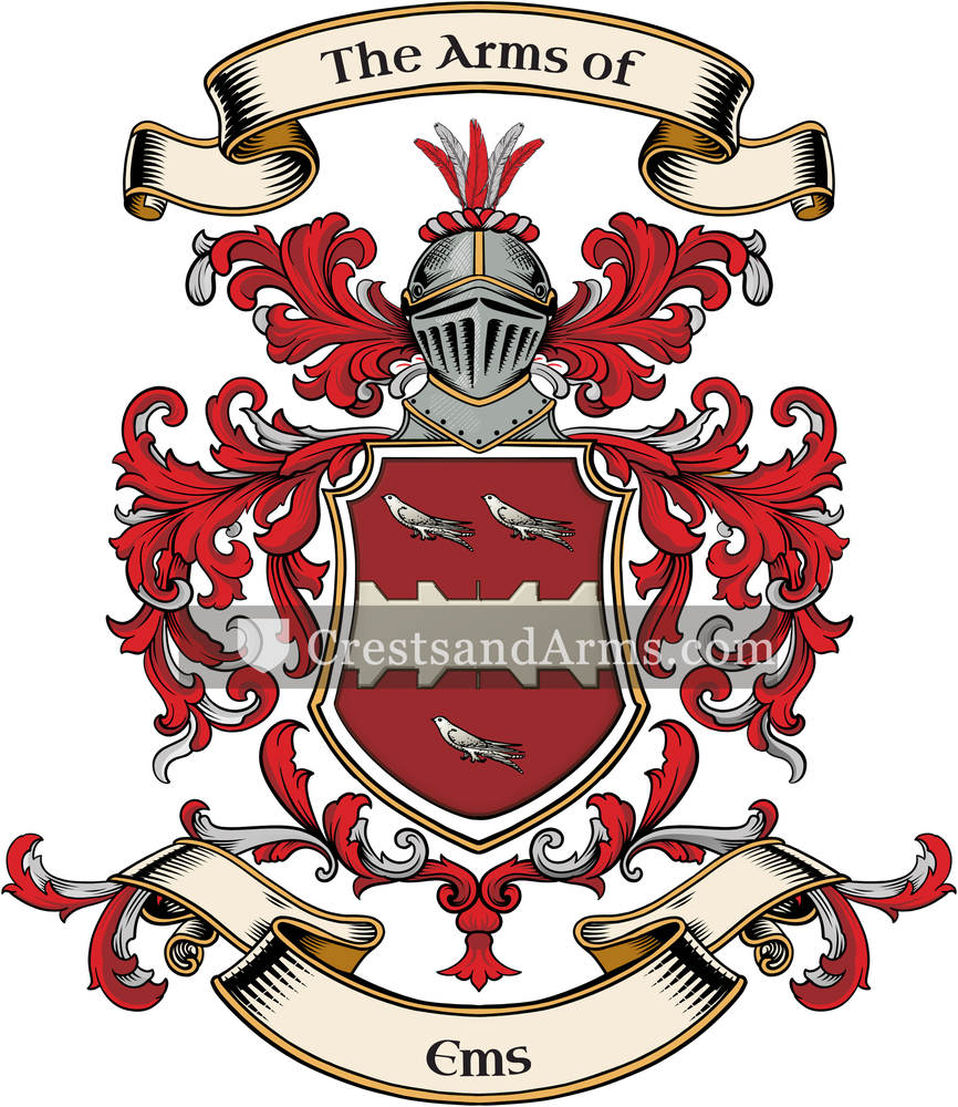 The Ems coat of arms, drawn from the recorded blazon