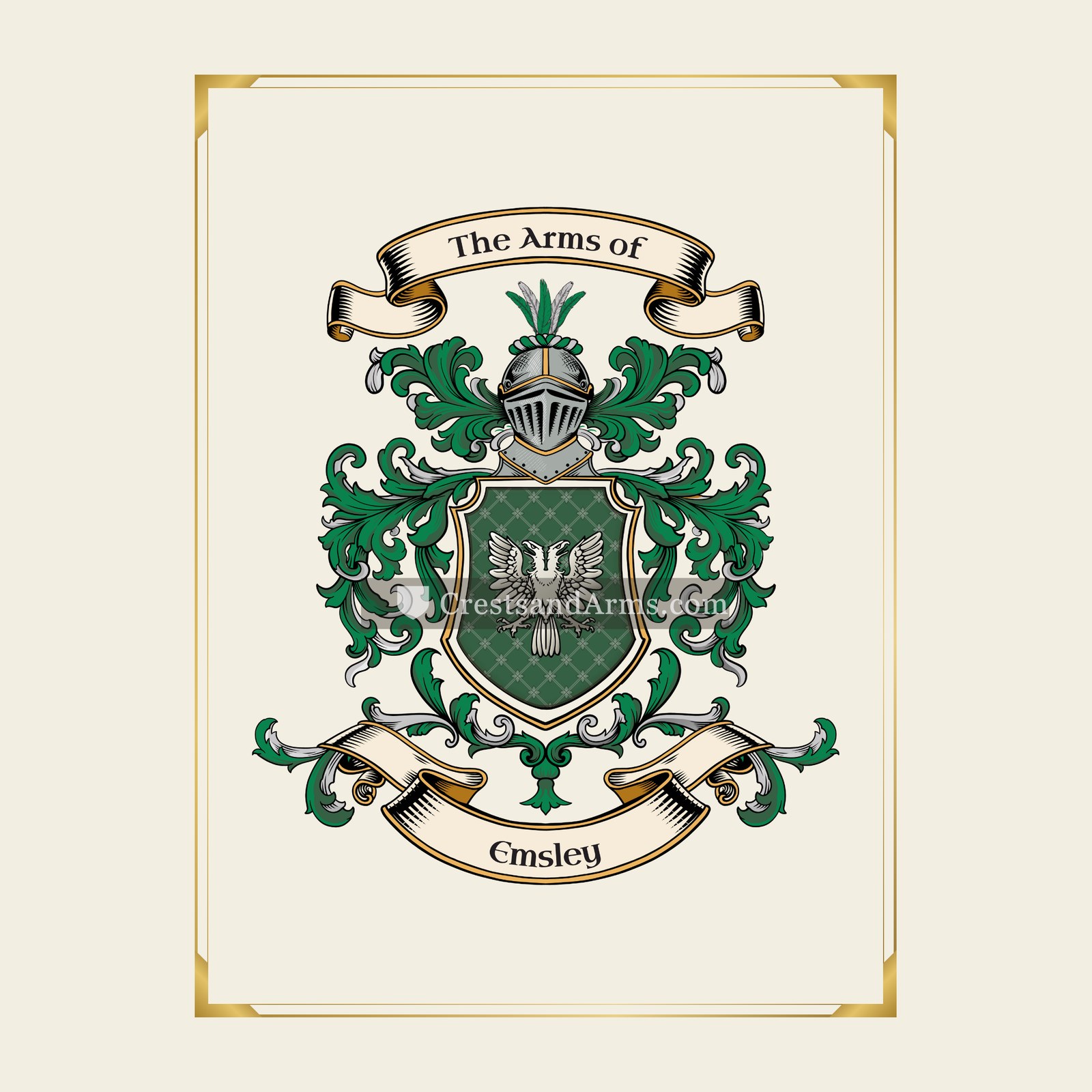 With gold border