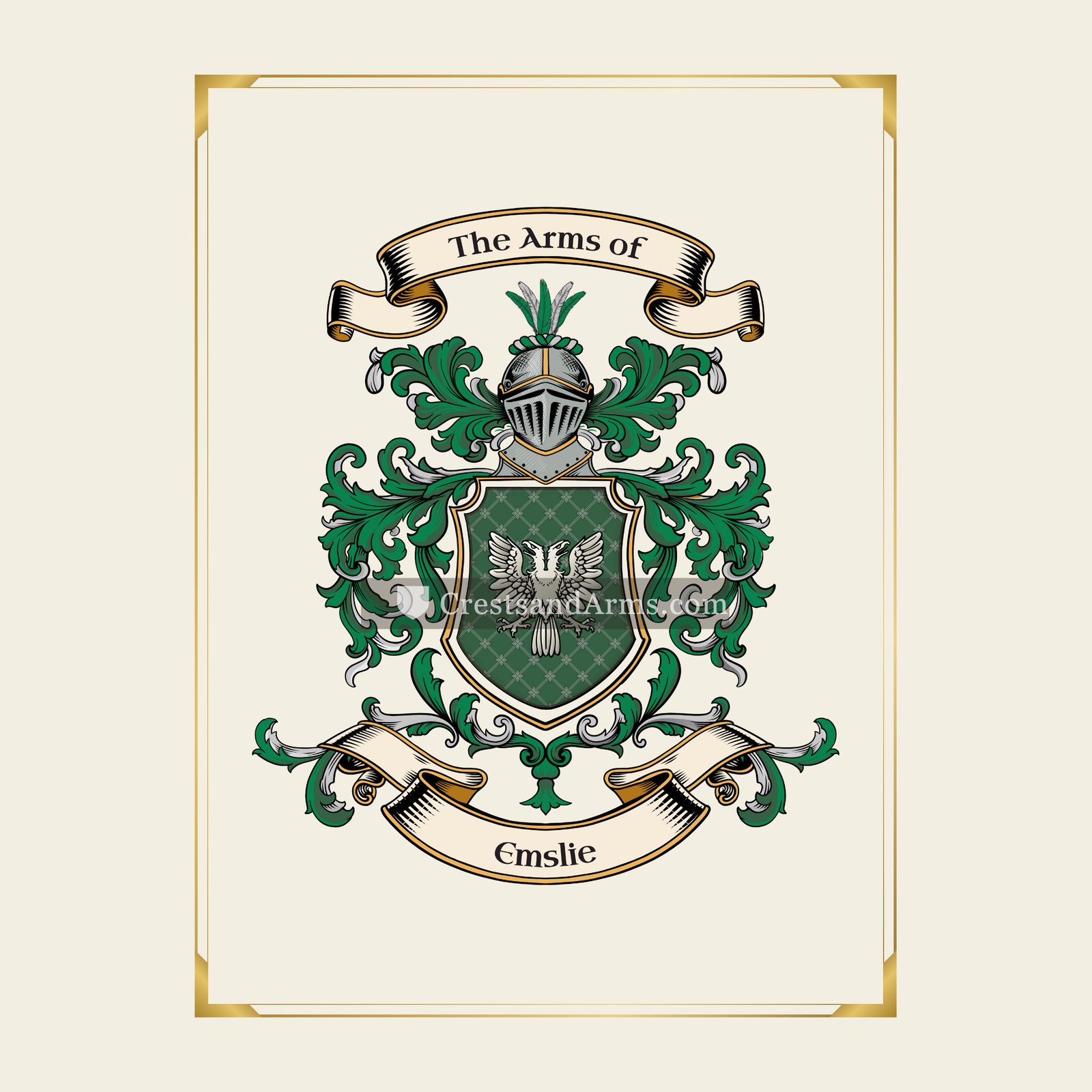 With gold border