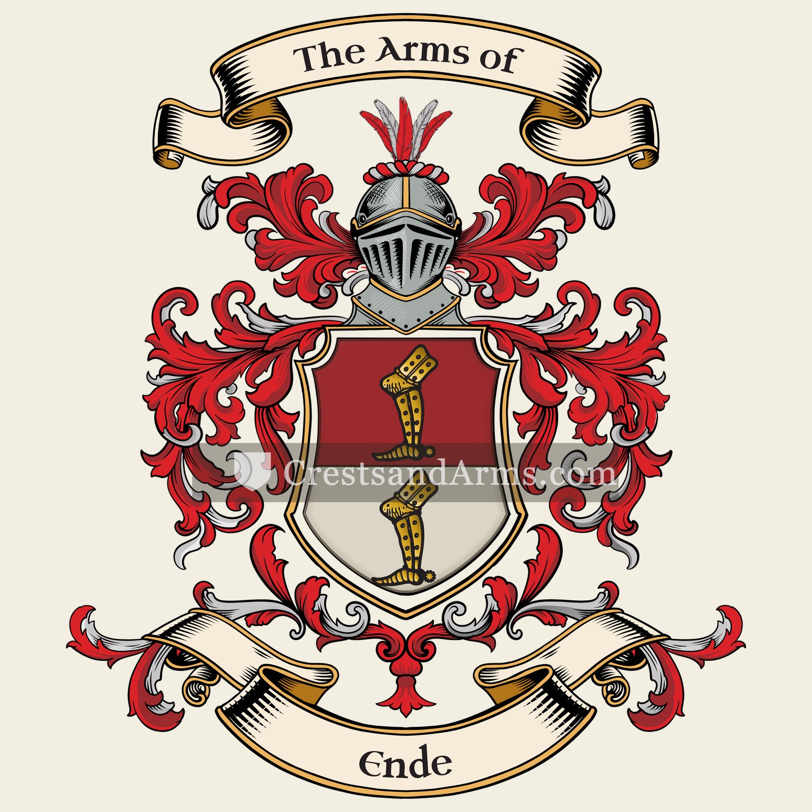 The Ende coat of arms, drawn from the recorded blazon