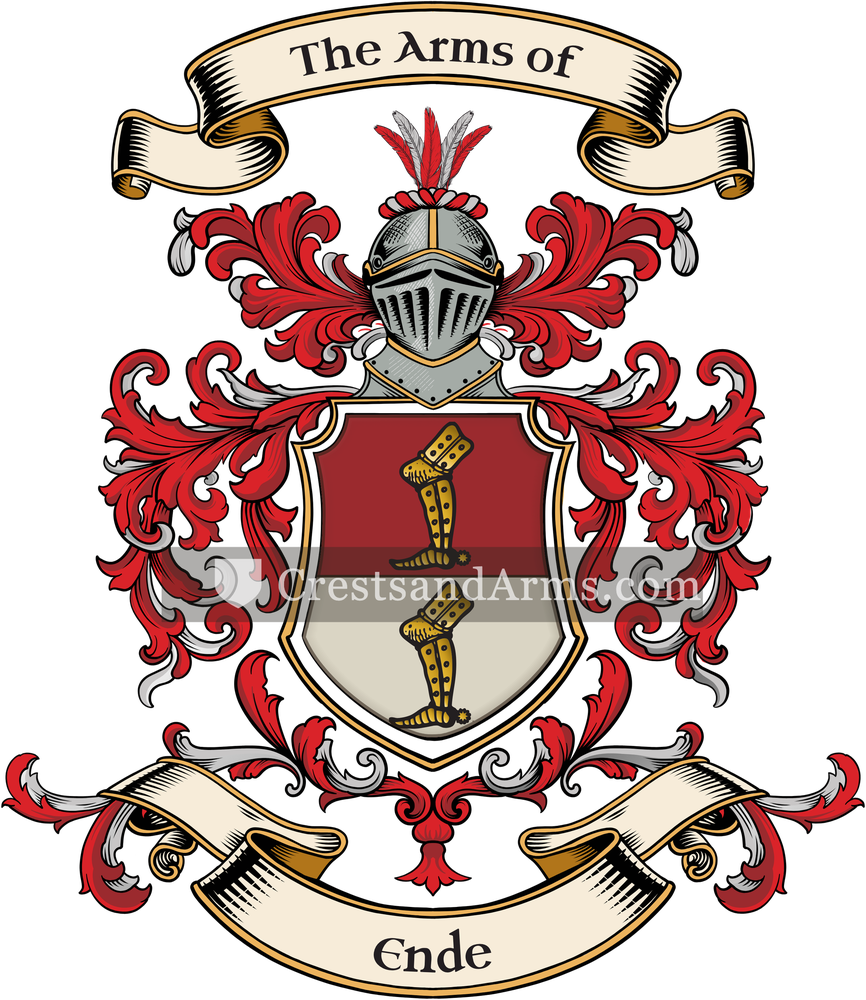 The Ende coat of arms, drawn from the recorded blazon