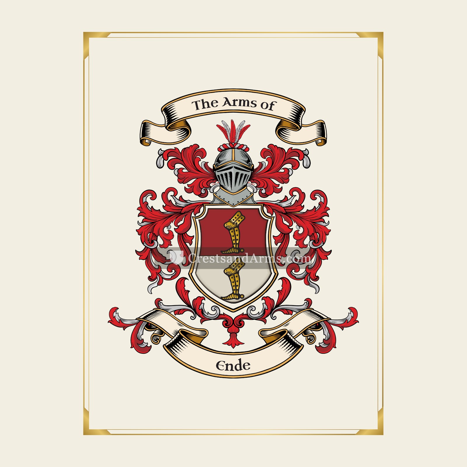 With gold border