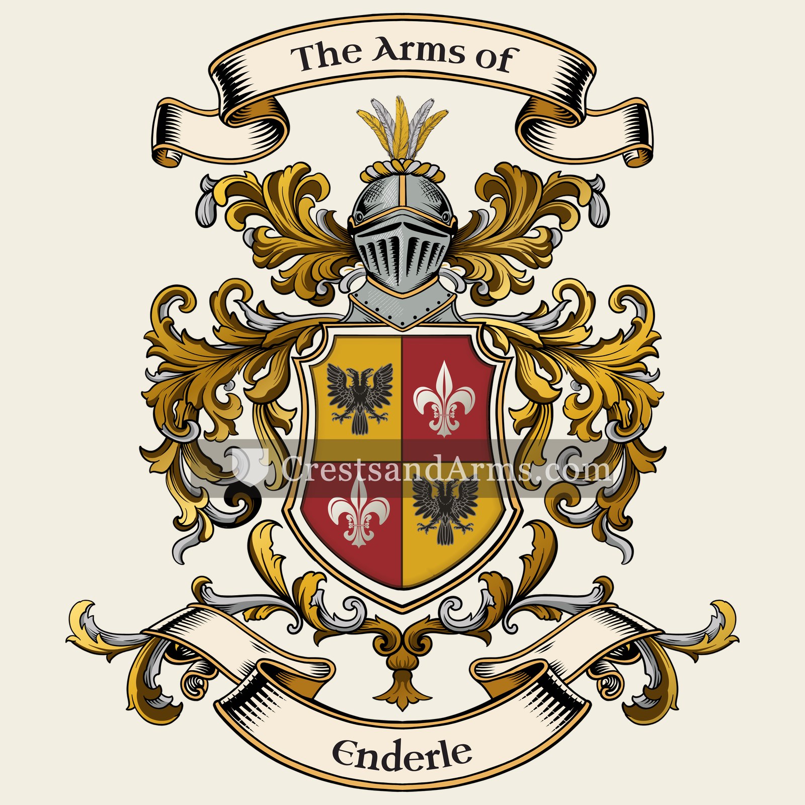 The Enderle coat of arms, drawn from the recorded blazon