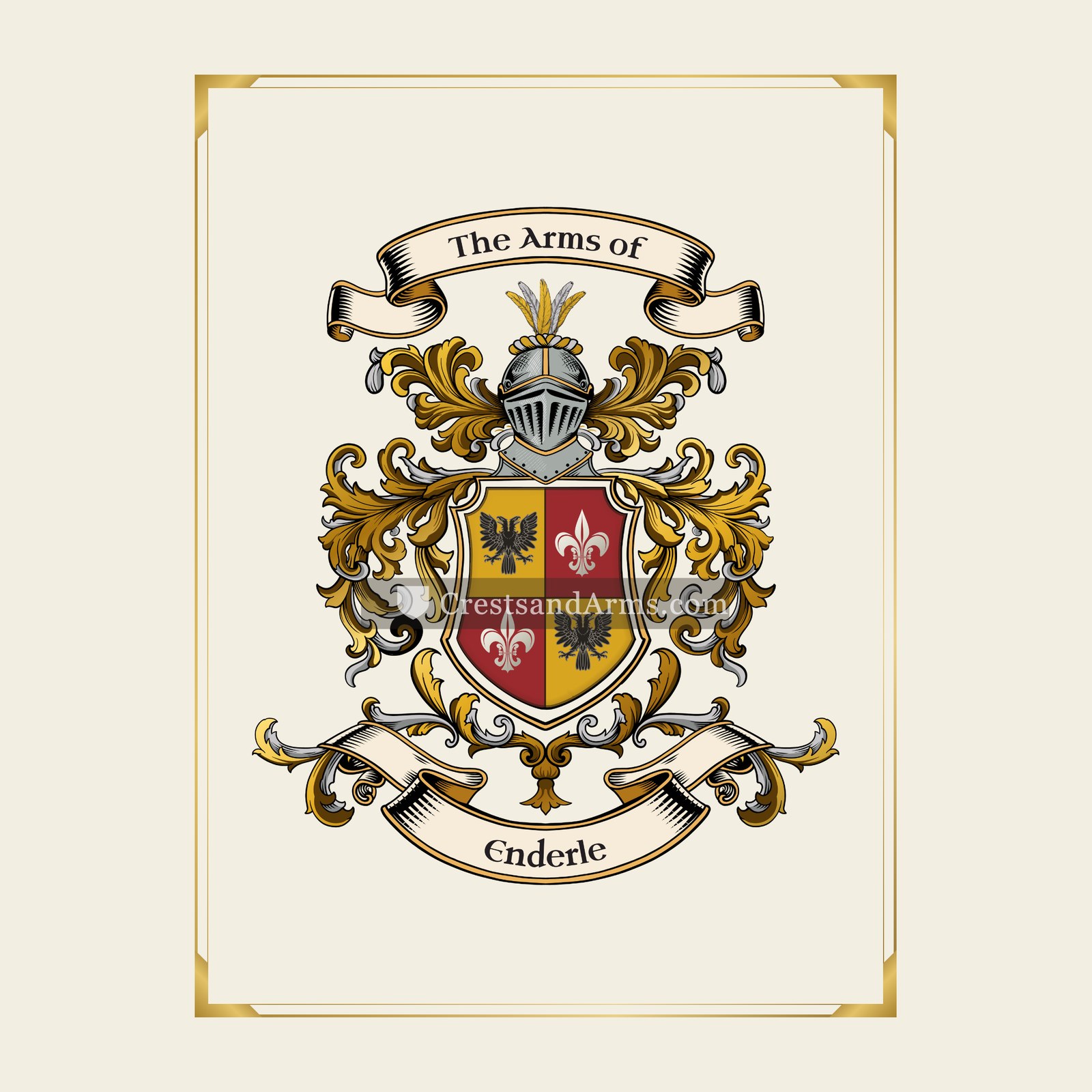 With gold border