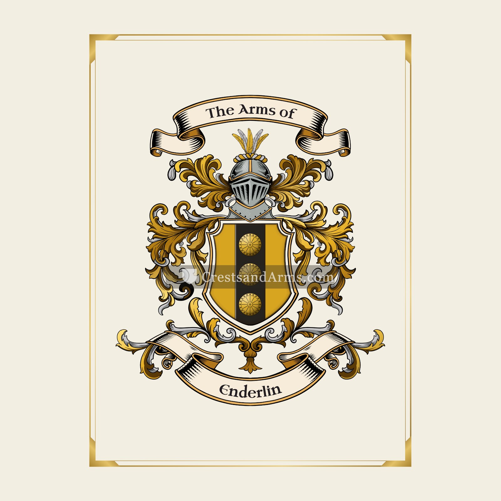 With gold border