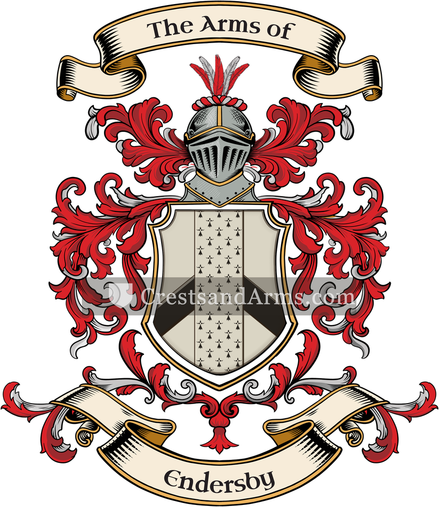 The Endersby coat of arms, drawn from the recorded blazon