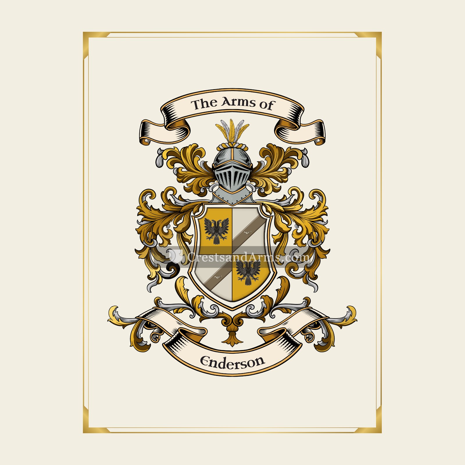 With gold border