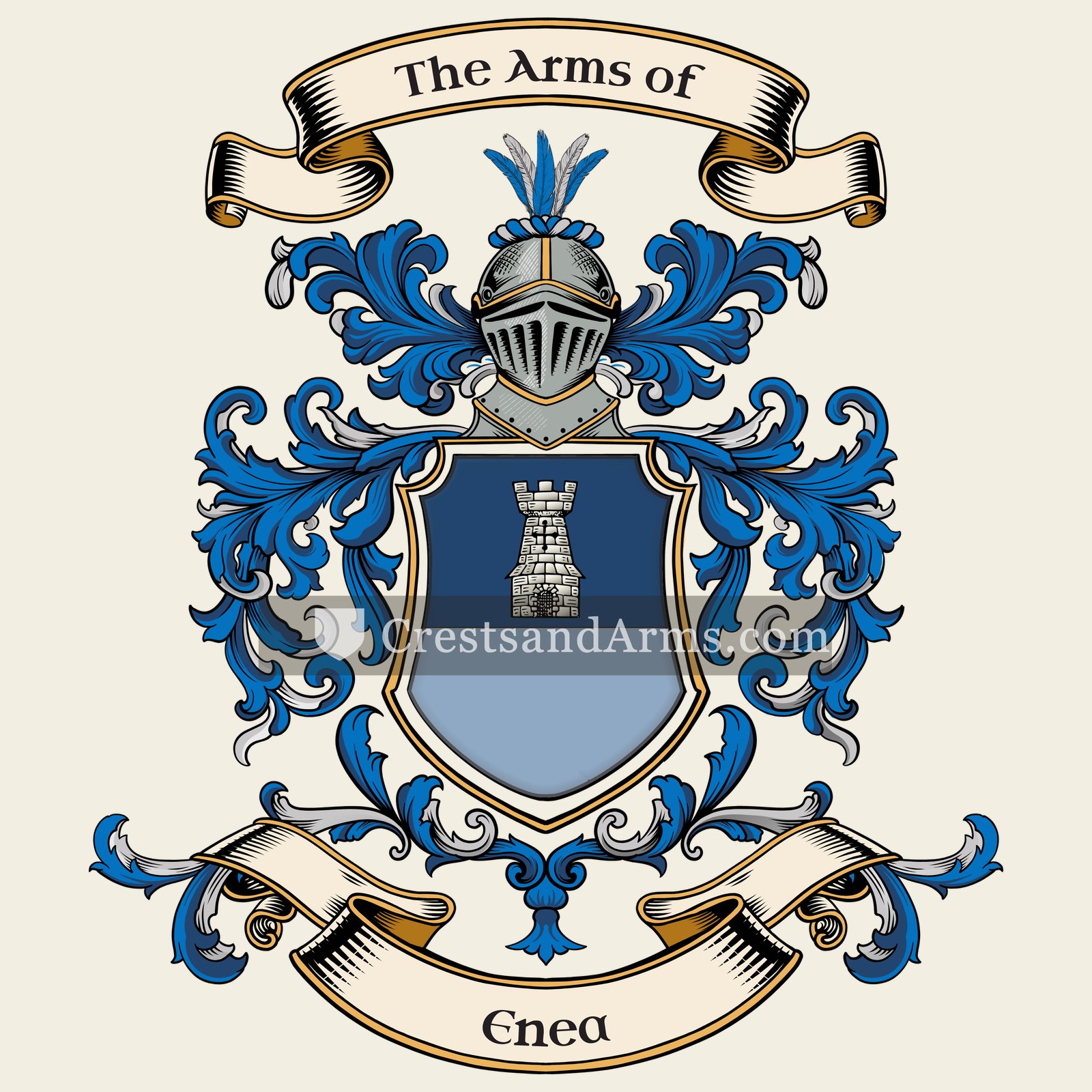 The Enea coat of arms, drawn from the recorded blazon
