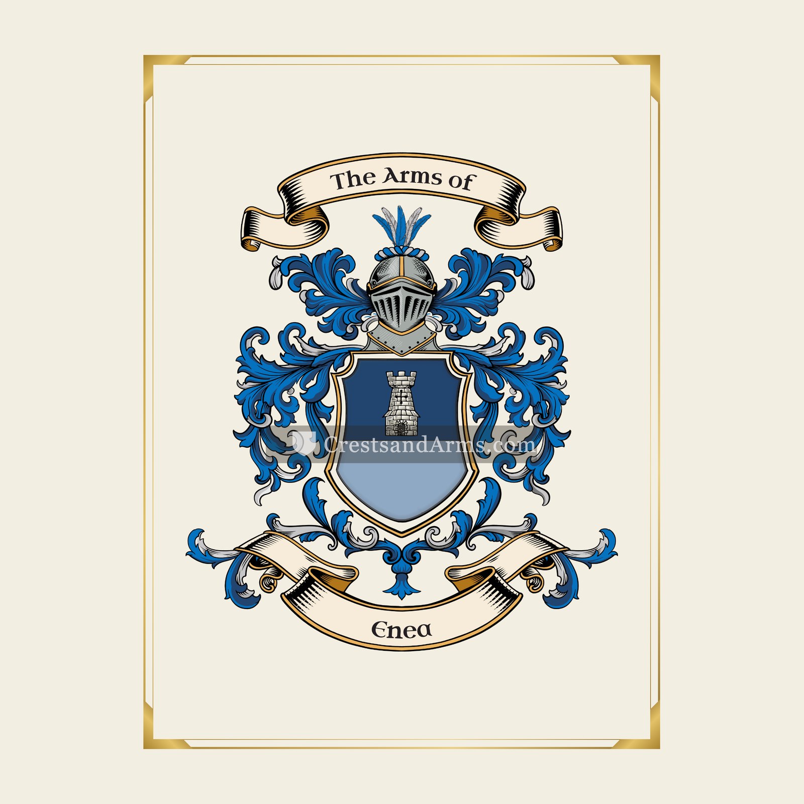 With gold border