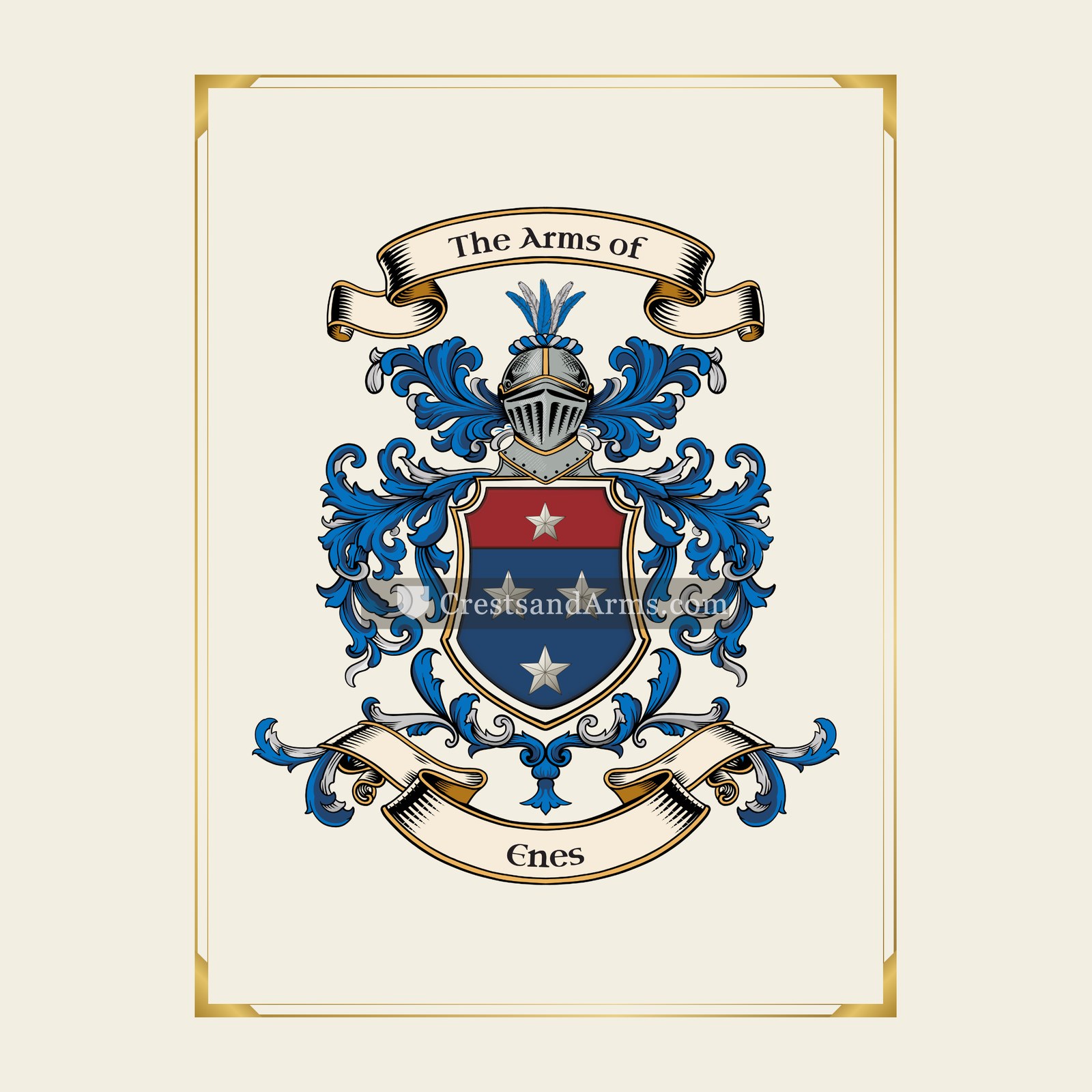 With gold border